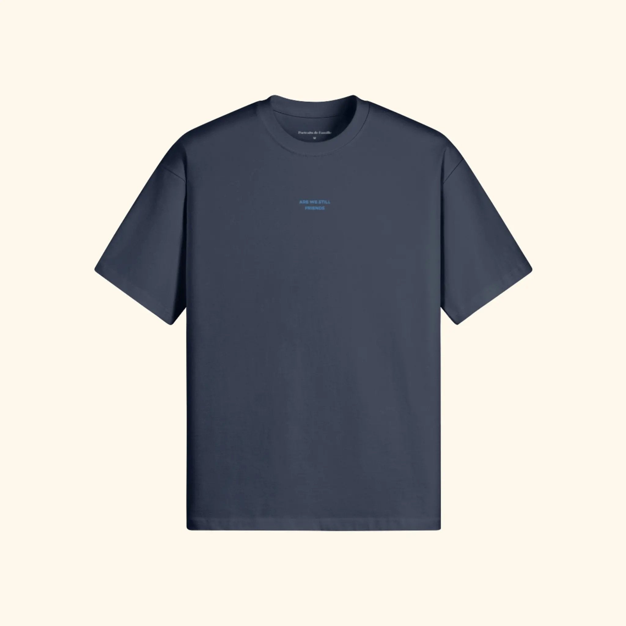 Portraits de Famille The Essentials The Tee Pass Embroidered Harbor Blue Heavy Cotton Front