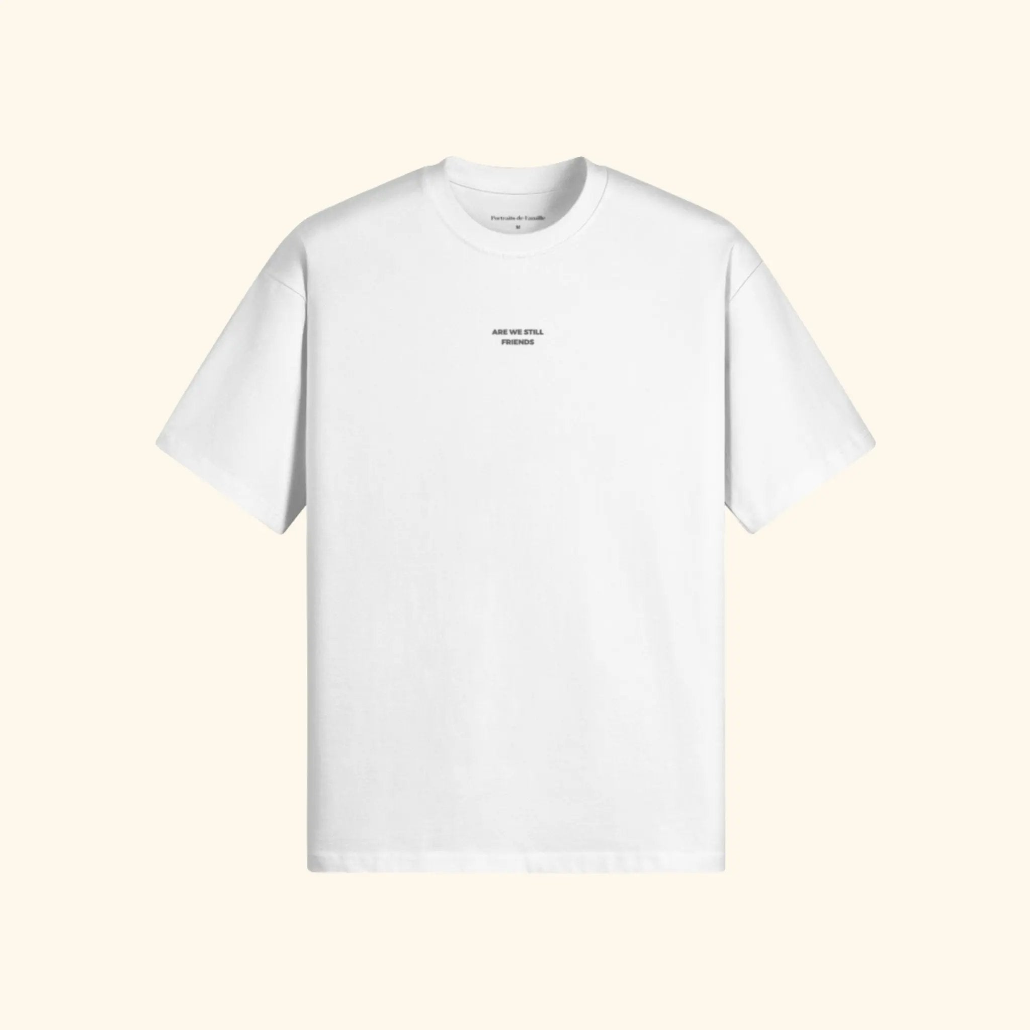 Portraits de Famille The Essentials The Tee Pass Embroidered Off White Heavy Cotton Front