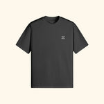 Portraits de Famille The Essentials The Tee Question Embroidered Midnight Black Heavy Cotton Front
