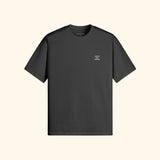Portraits de Famille The Essentials The Tee Question Embroidered Midnight Black Heavy Cotton Front