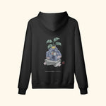 Portraits de Famille The Hoodie Blooming Midnight Black Heavy Cotton Back