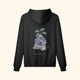 Portraits de Famille The Hoodie Blooming Midnight Black Heavy Cotton Back