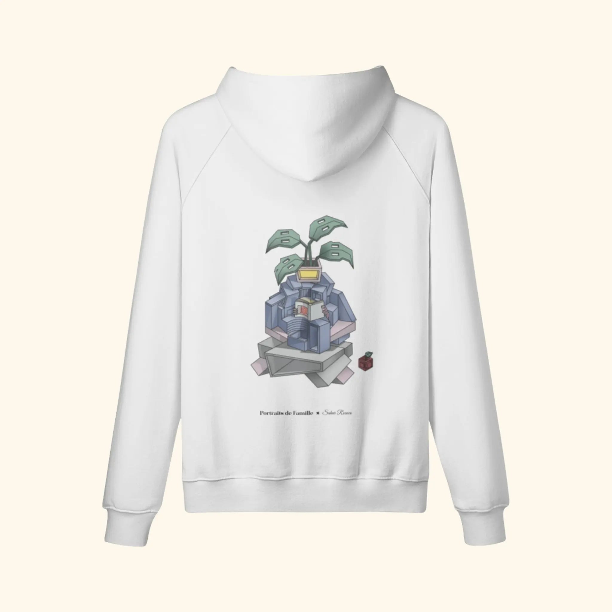 Portraits de Famille The Hoodie Blooming Off White Heavy Cotton Back