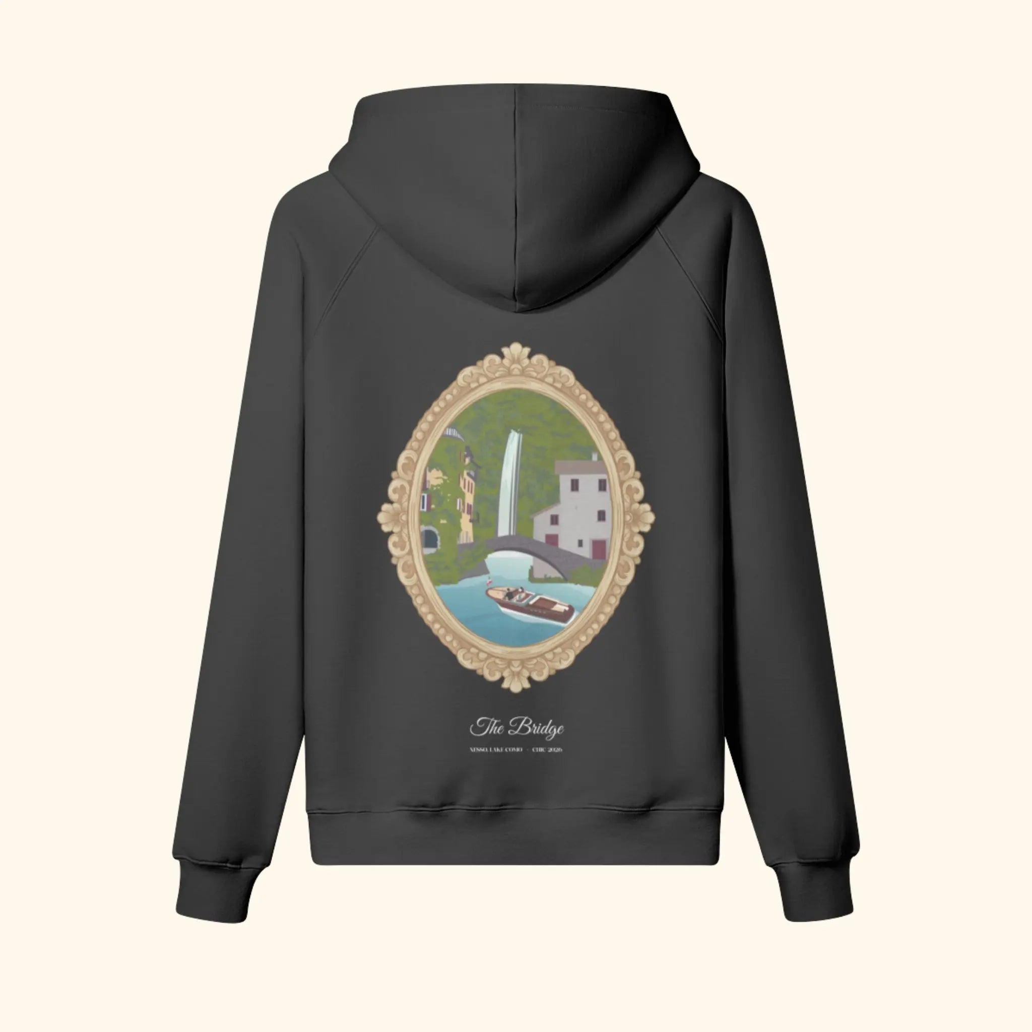 Portraits de Famille The Hoodie Bridge Off Midnight Black Cotton Back