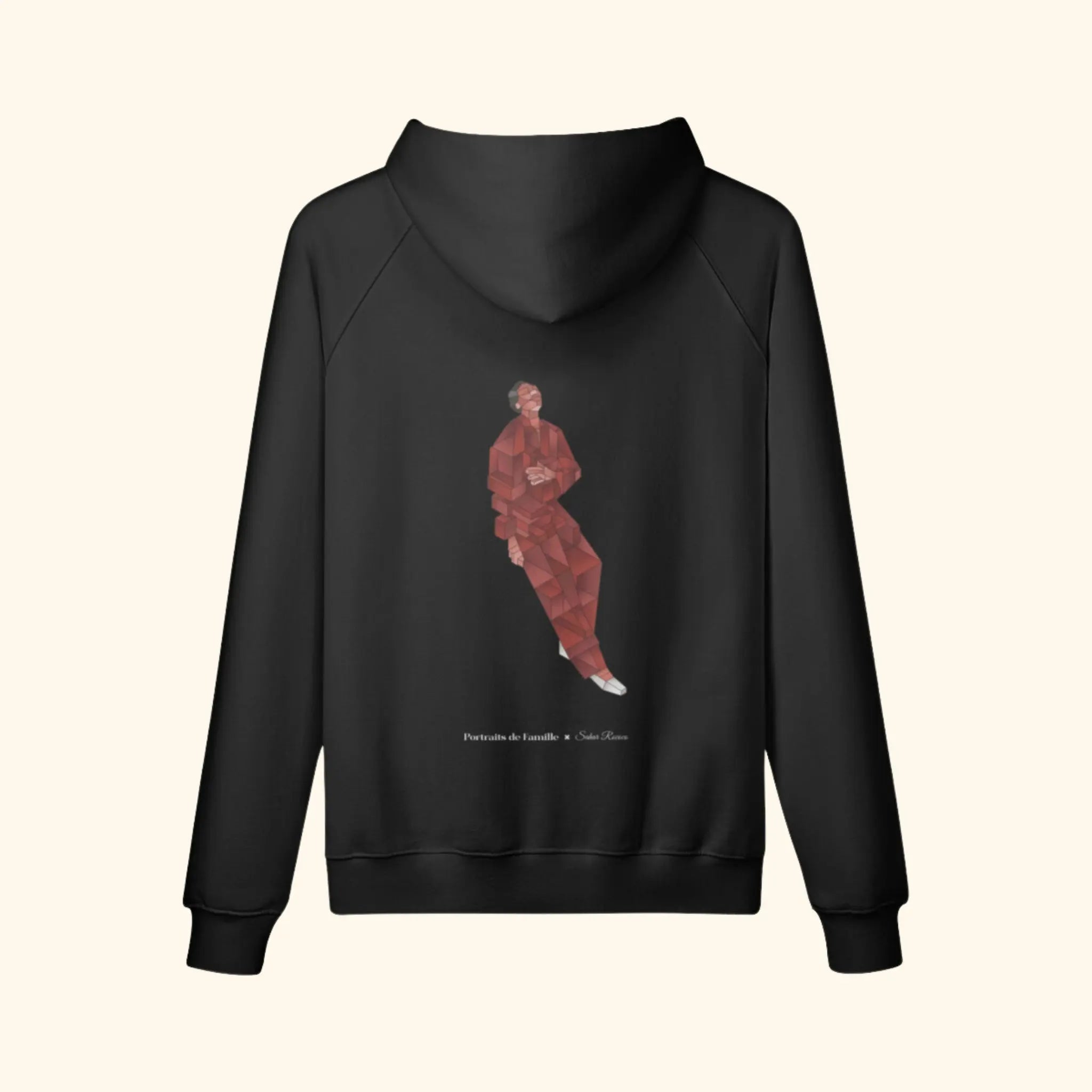 Portraits de Famille The Hoodie Discomfort Midnight Black Heavy Cotton Back