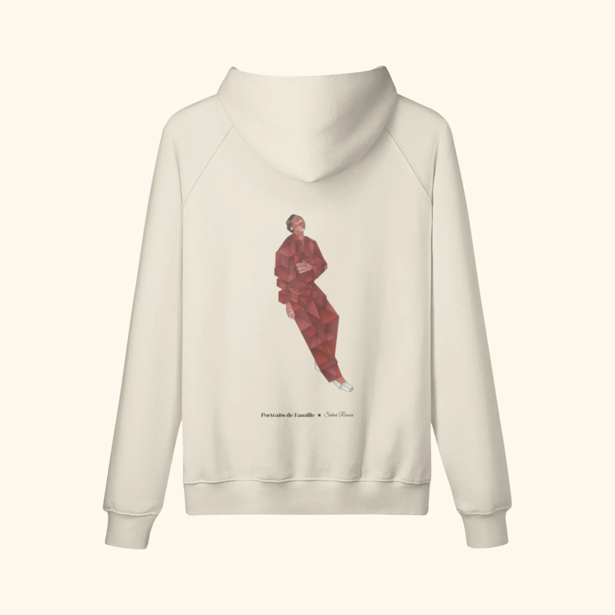 Portraits de Famille The Hoodie Discomfort Pastel Beige Heavy Cotton Back