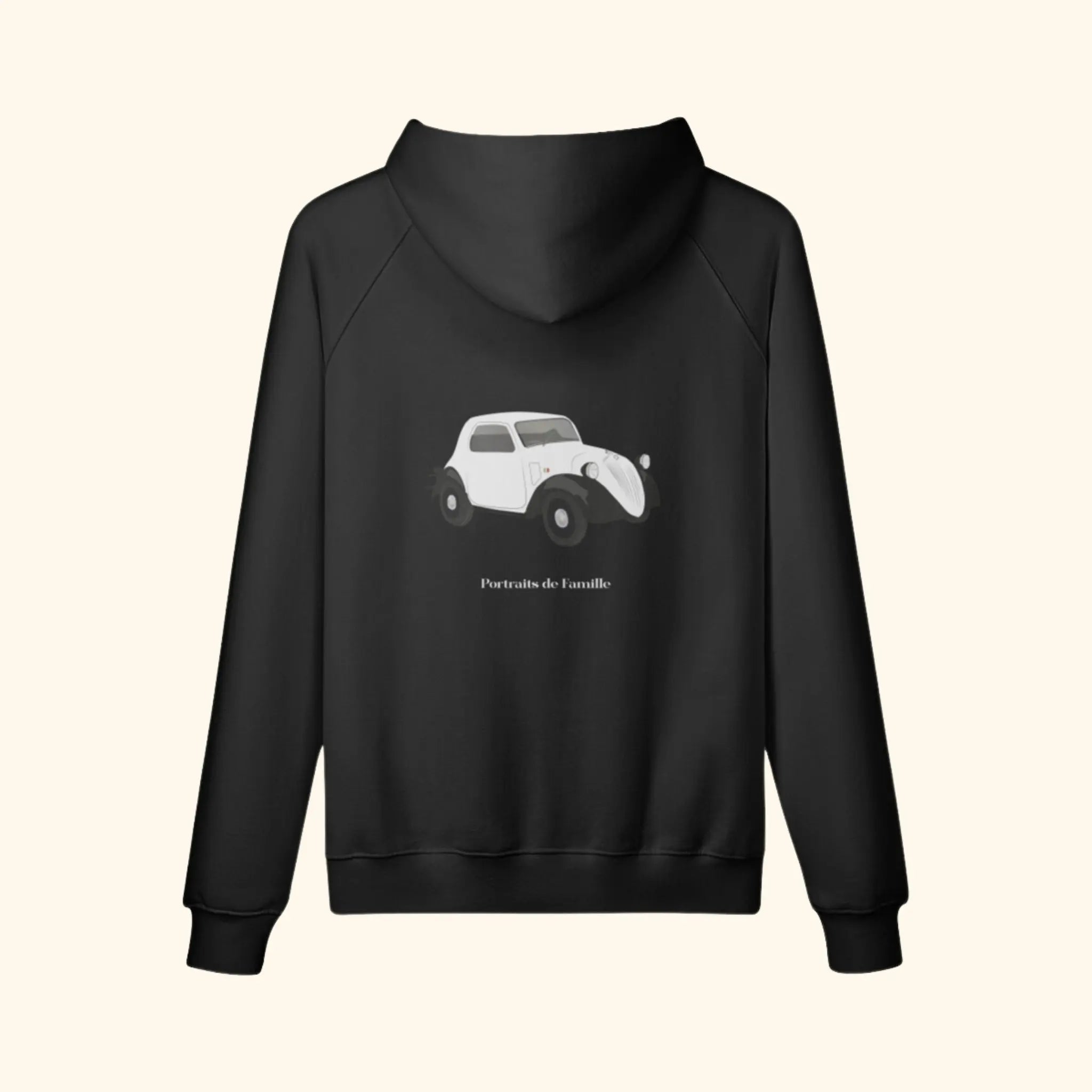 Portraits de Famille The Hoodie Drive Midnight Black Heavy Cotton Back