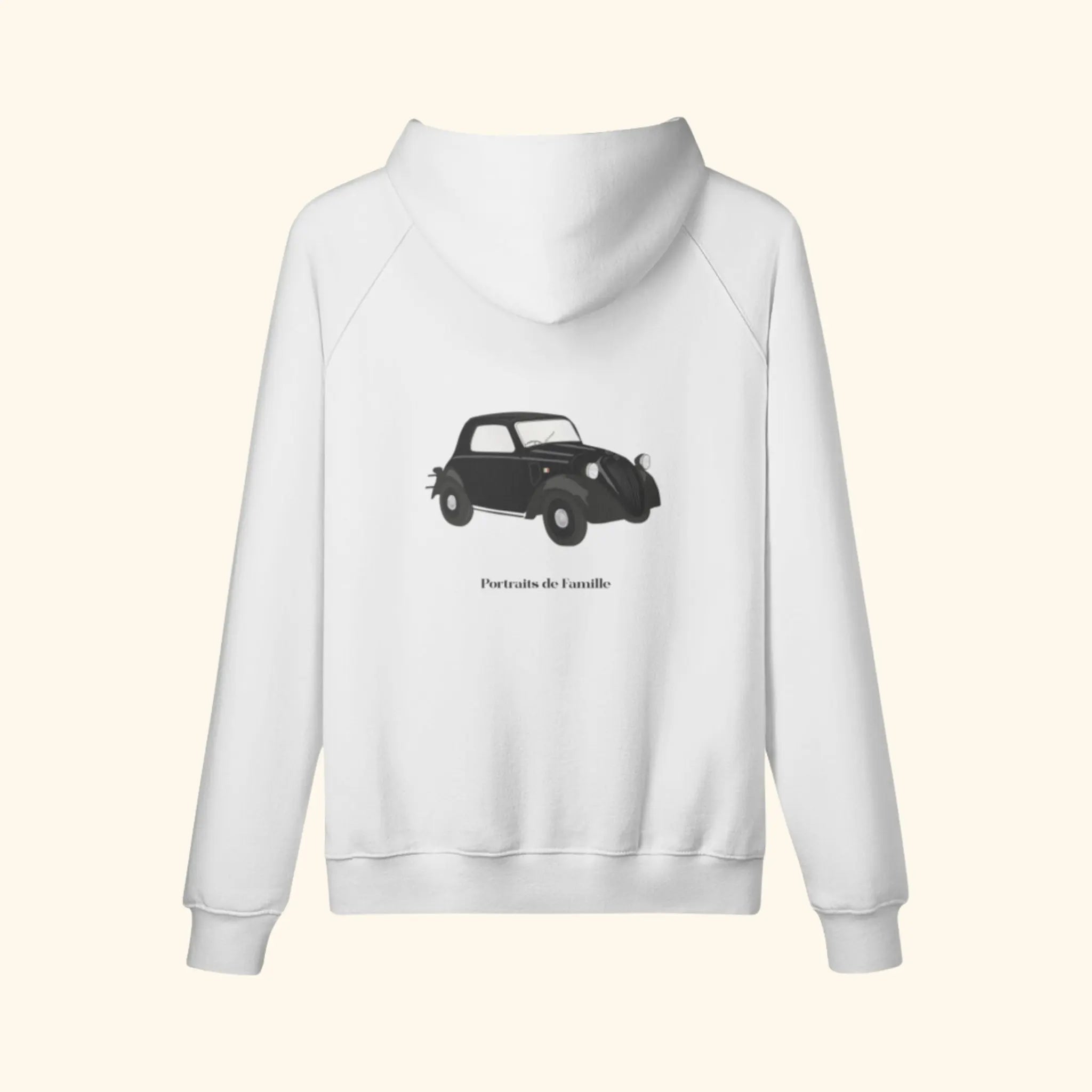 Portraits de Famille The Hoodie Drive Off White Heavy Cotton Back
