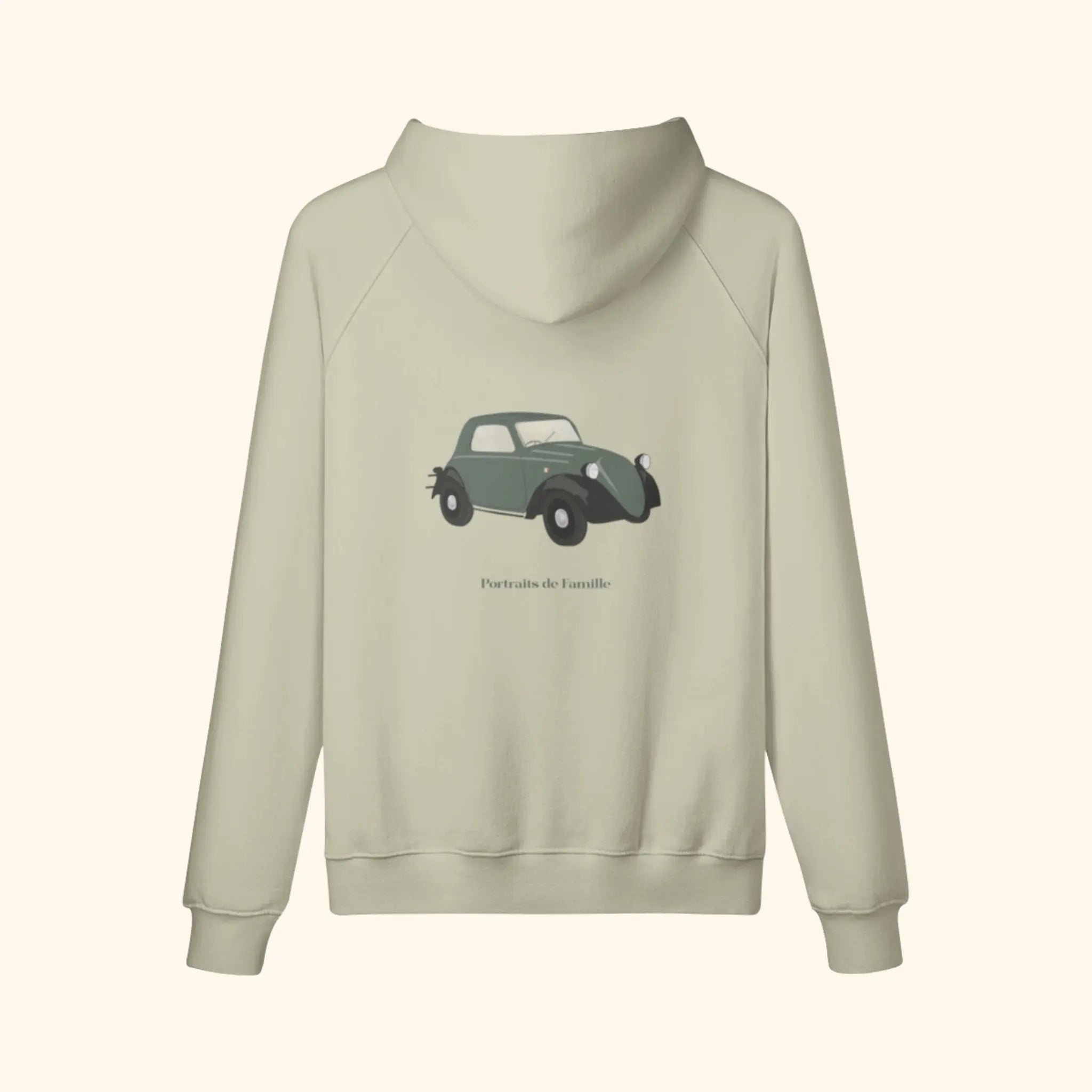Portraits de Famille The Hoodie Drive Soft Khaki Heavy Cotton Back