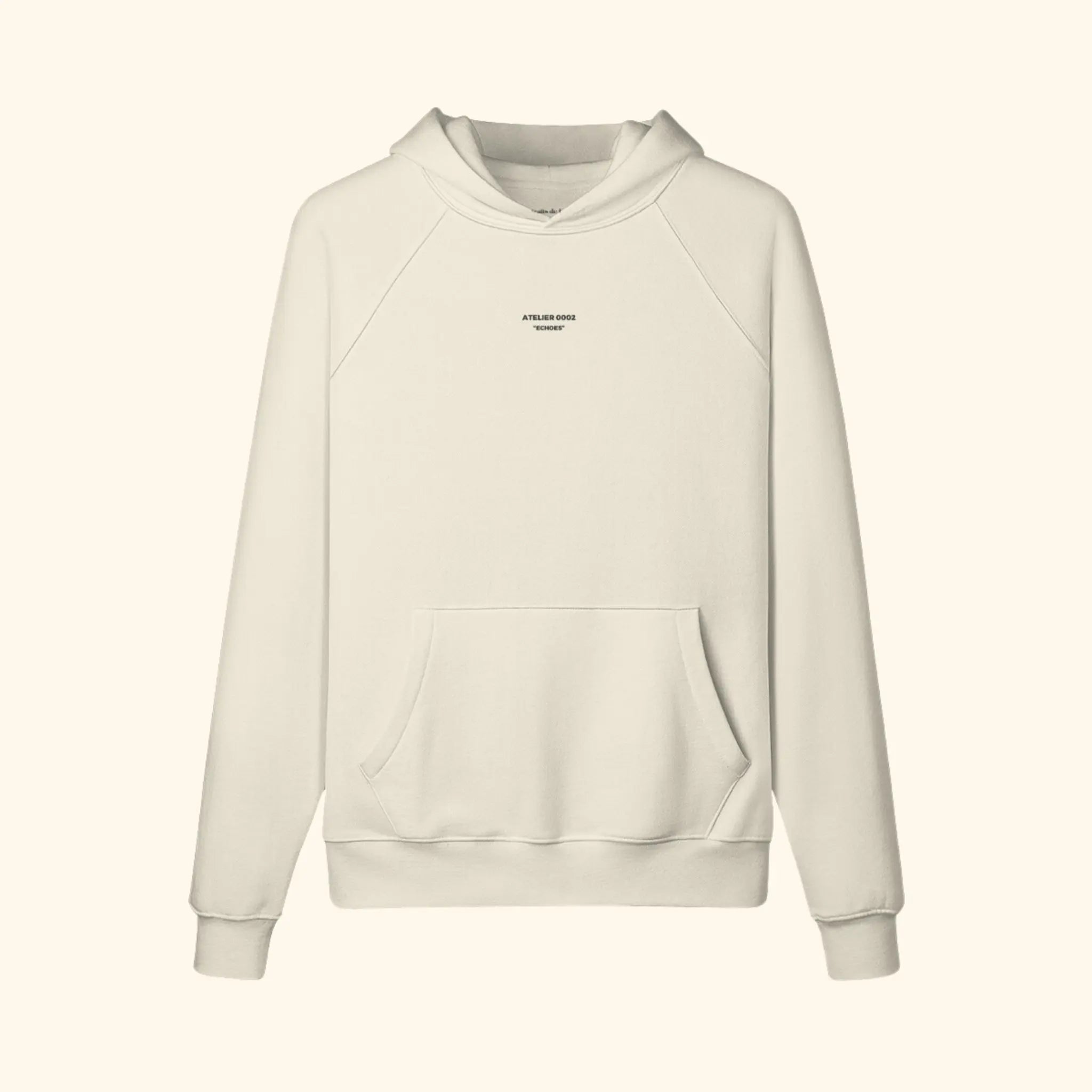 Portraits de Famille The Hoodie Falling Pastel Beige Heavy Cotton Front