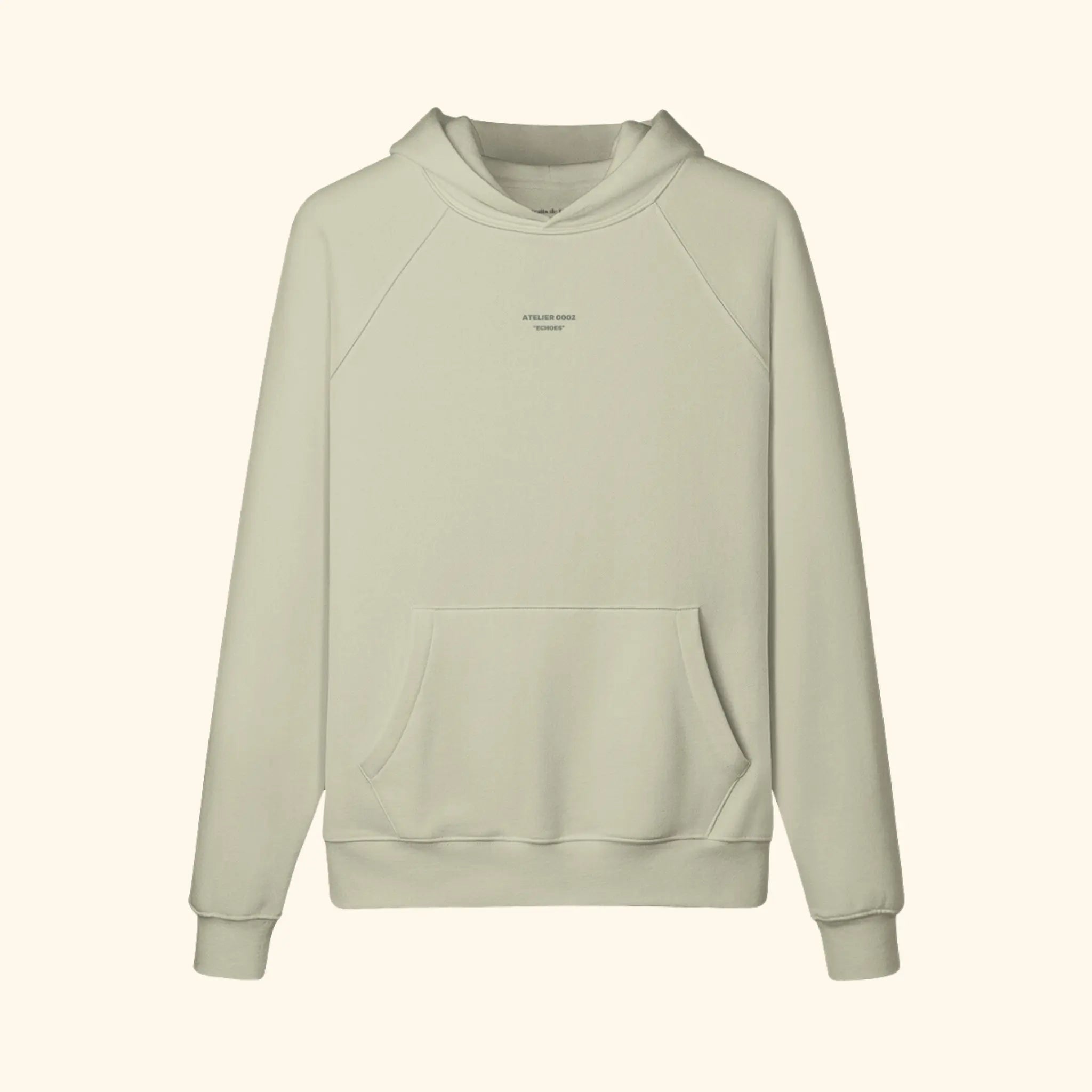 Portraits de Famille The Hoodie Falling Soft Khaki Heavy Cotton Front