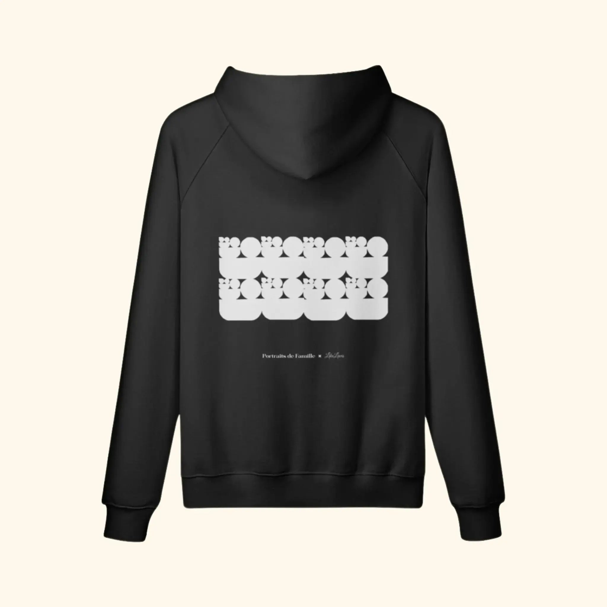 Portraits de Famille The Hoodie Family Midnight Black Heavy Cotton Back