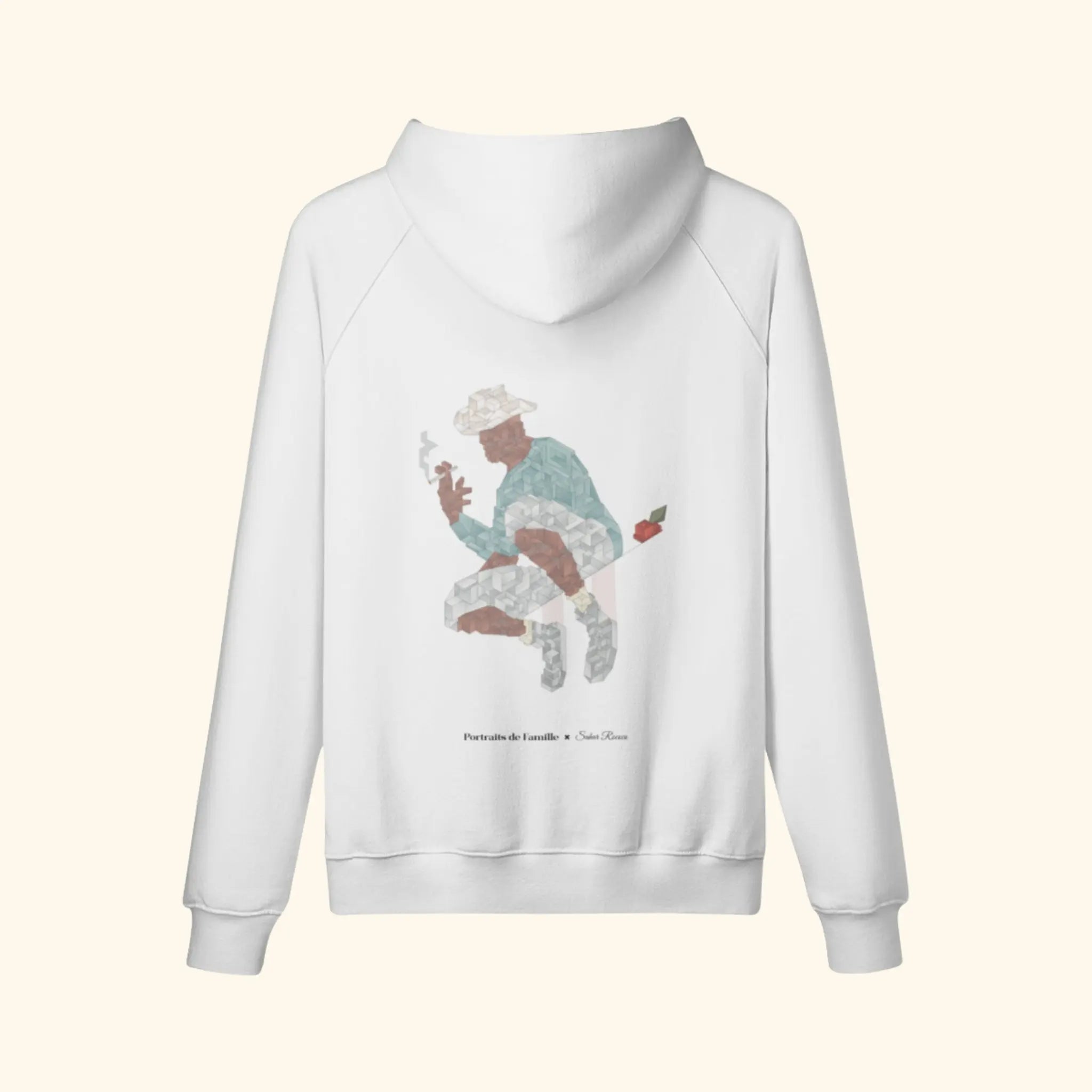Portraits de Famille The Hoodie Fly Away Off White Heavy Cotton Back