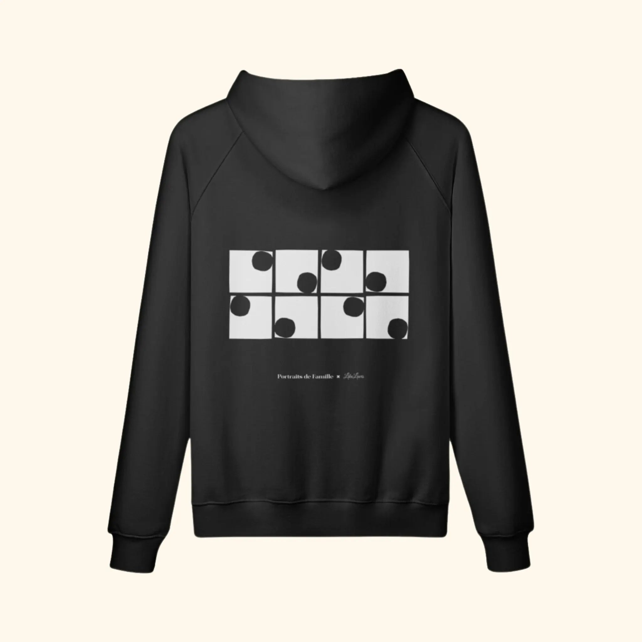 Portraits de Famille The Hoodie Friends Midnight Black Heavy Cotton Back