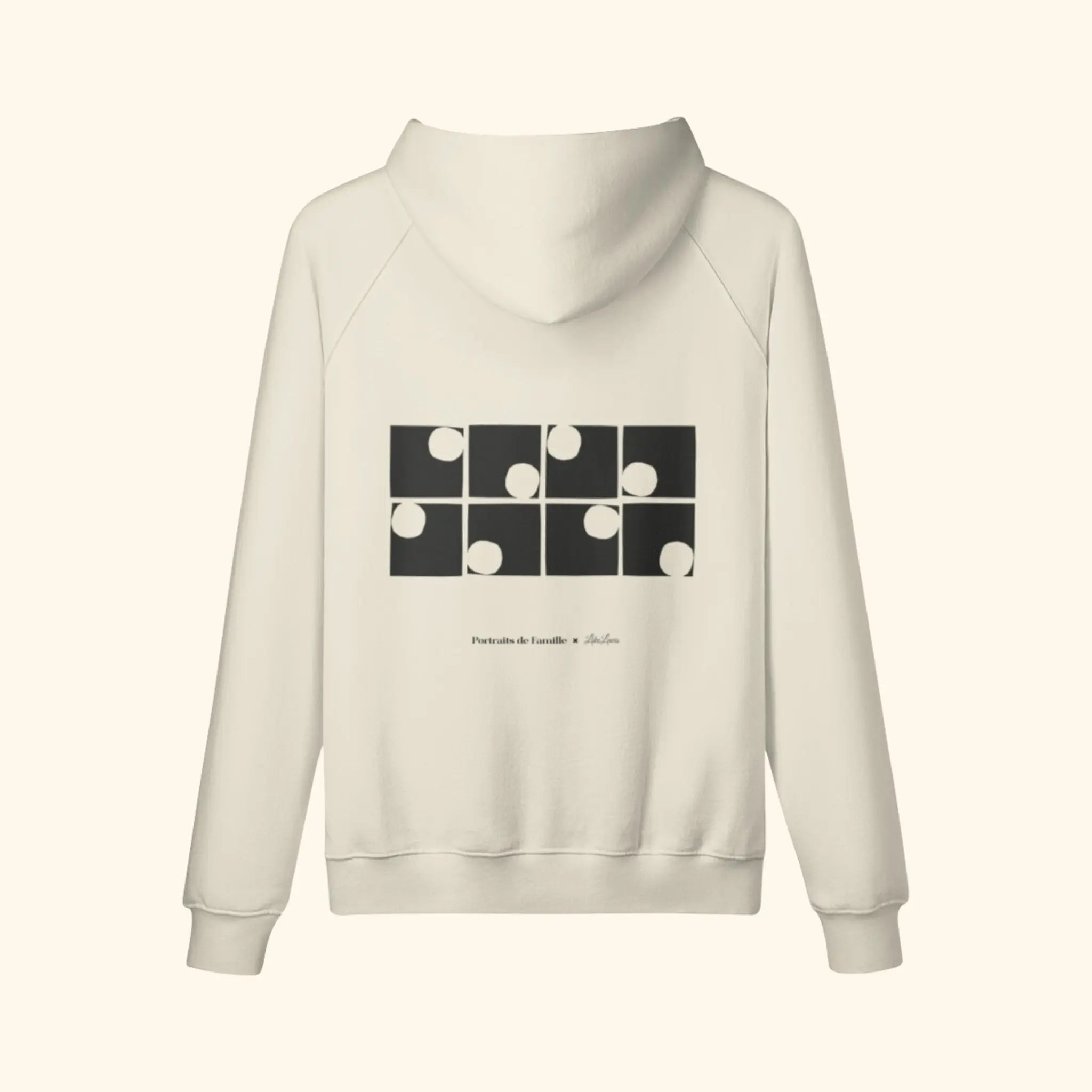 Portraits de Famille The Hoodie Friends Pastel Beige Heavy Cotton Back