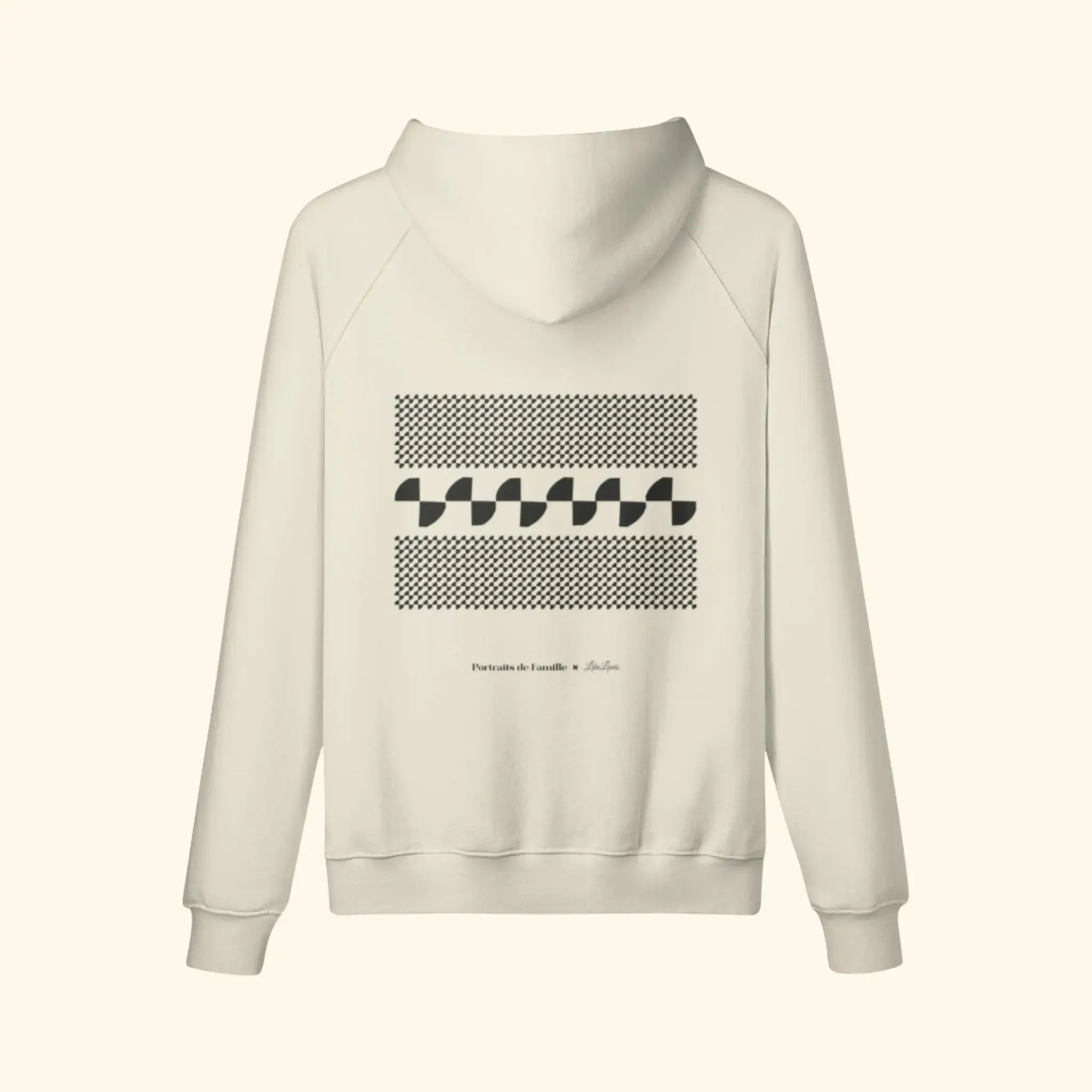 Portraits de Famille The Hoodie Legal Alien Pastel Beige Heavy Cotton Back