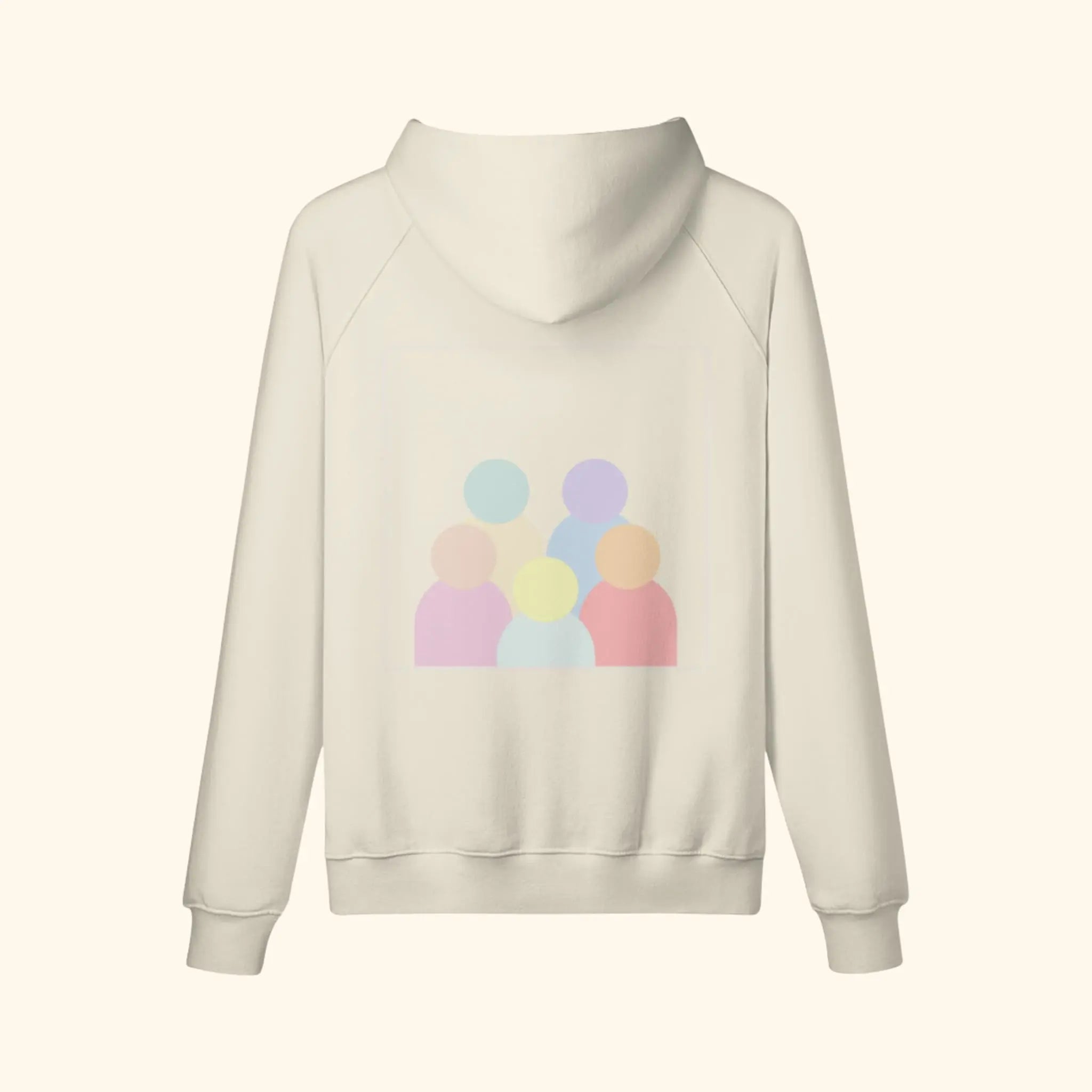 Portraits de Famille The Hoodie Logo Pastel Beige Heavy Cotton Back