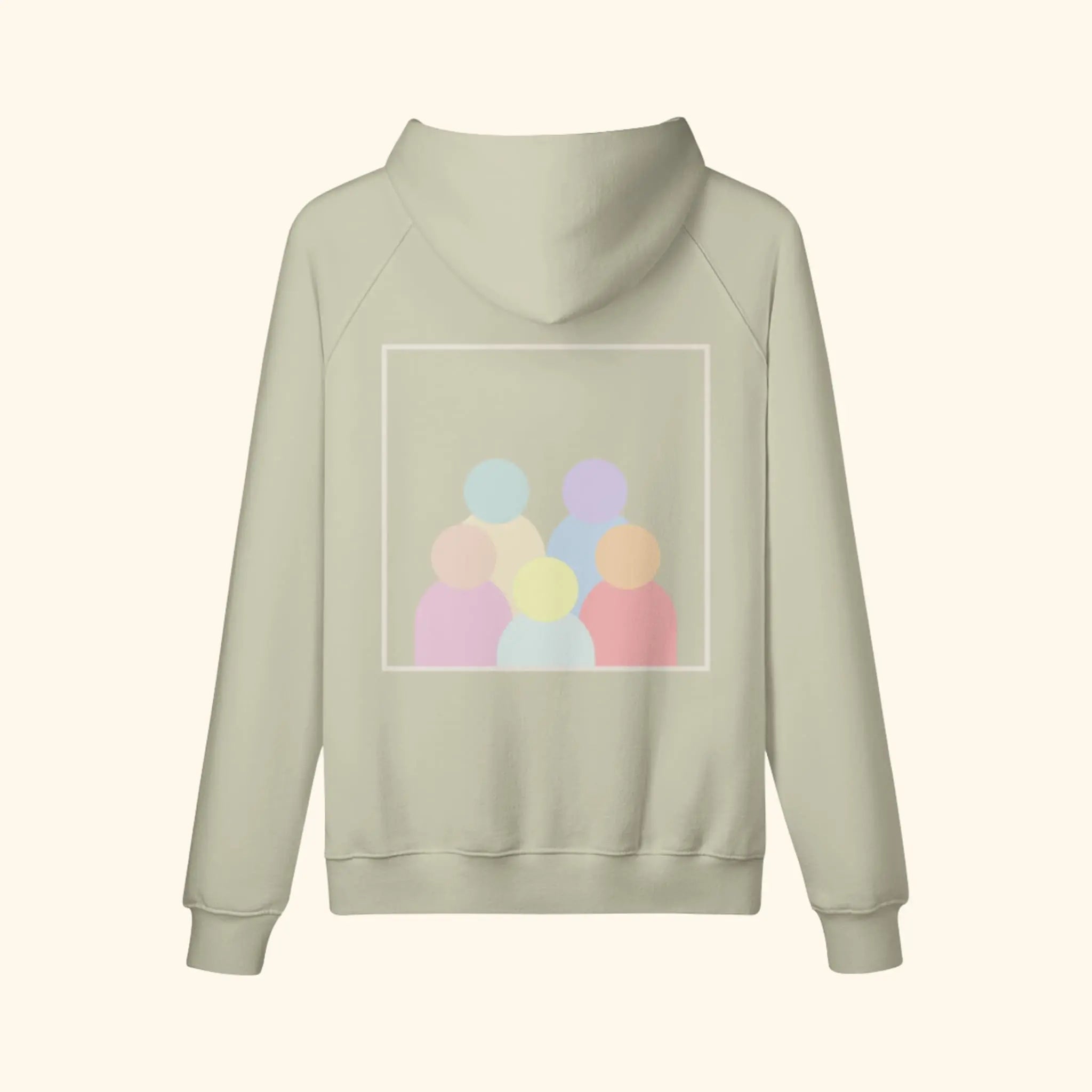 Portraits de Famille The Hoodie Logo Soft Khaki Heavy Cotton Back