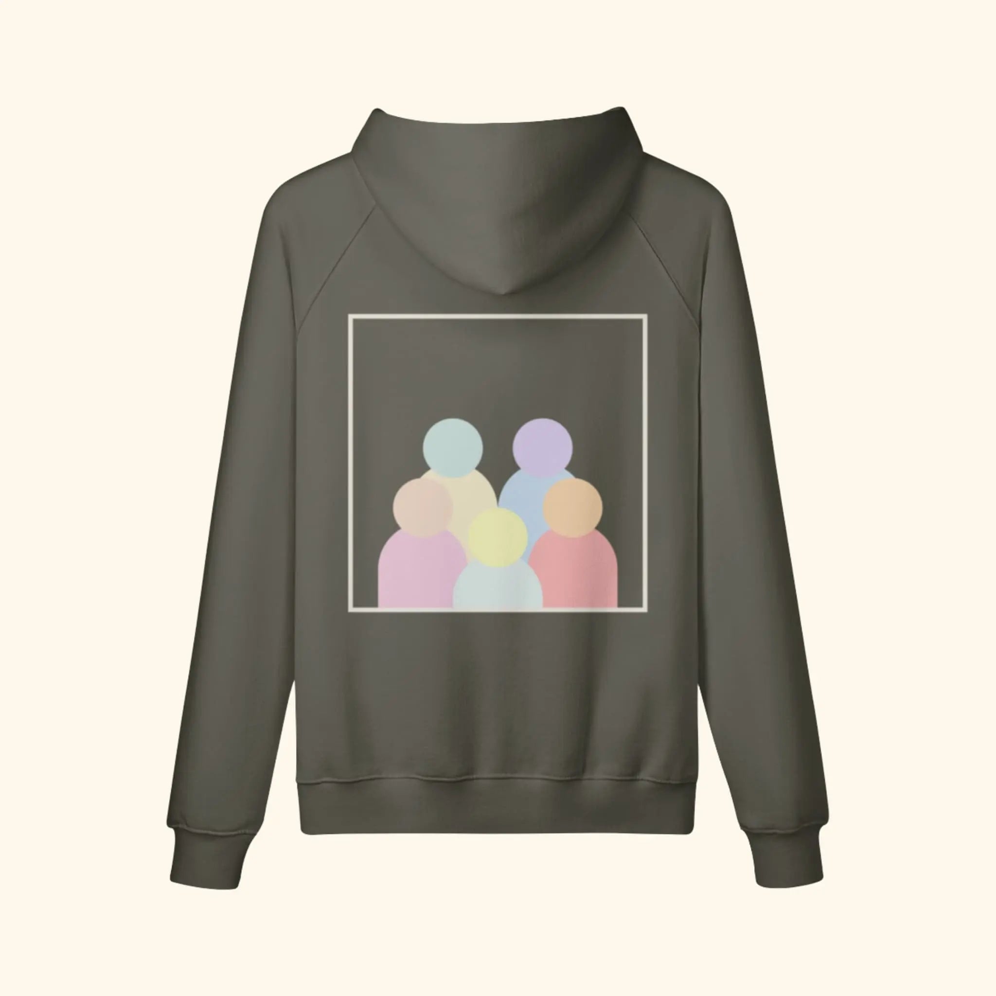 Portraits de Famille The Hoodie Logo Stone Gray Heavy Cotton Back