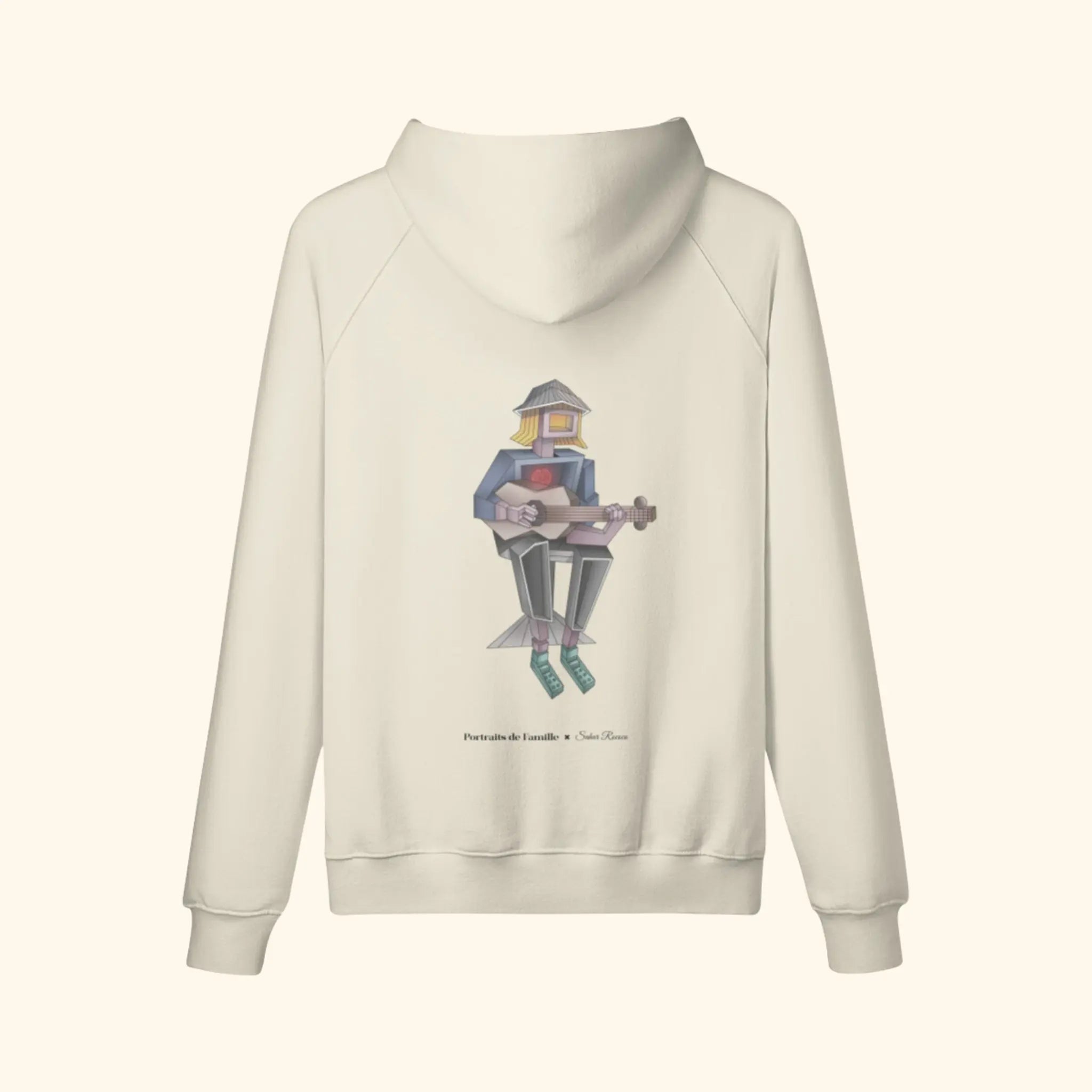 Portraits de Famille The Hoodie Lost Pastel Beige Heavy Cotton Back