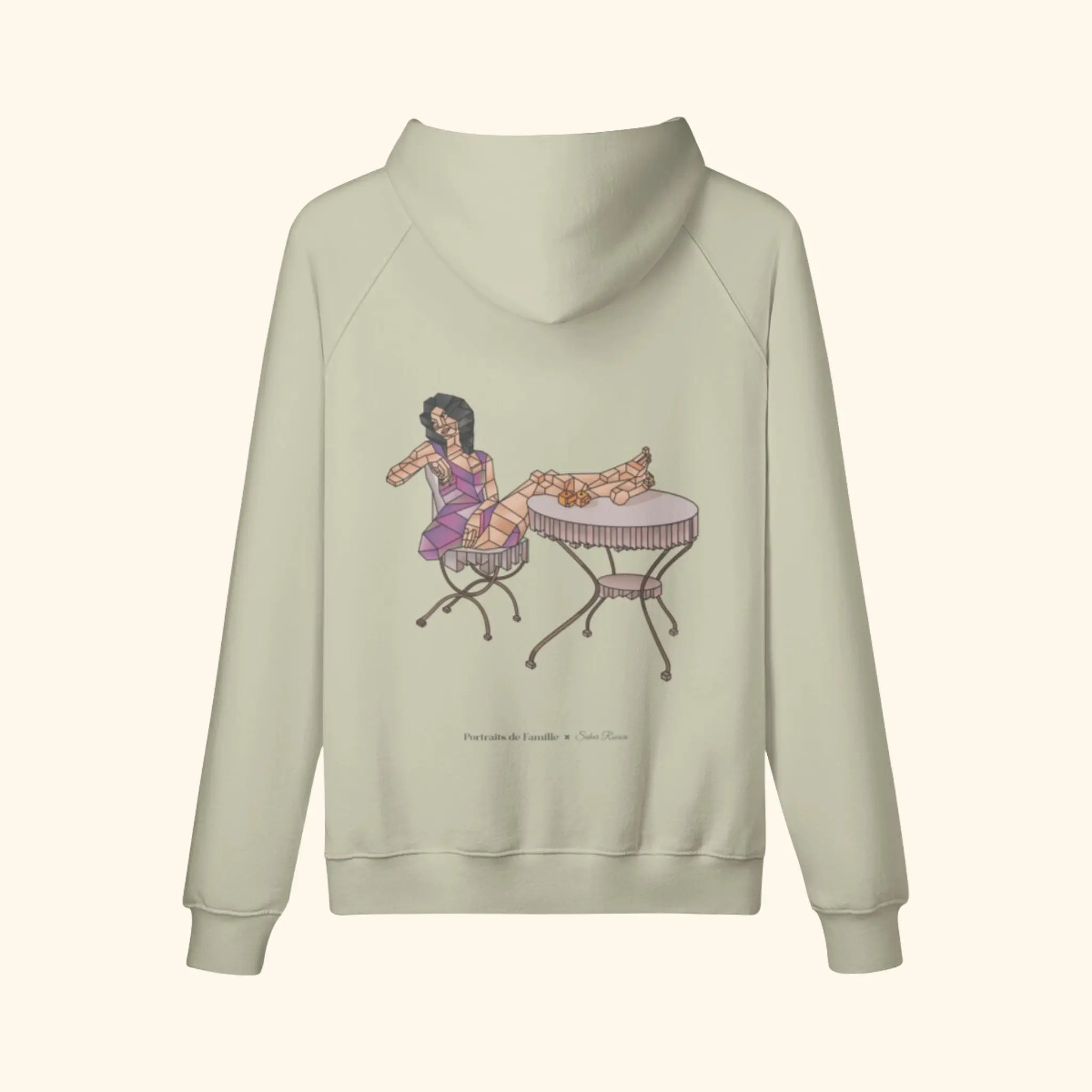 Portraits de Famille The Hoodie Orchard Soft Khaki Heavy Cotton Back