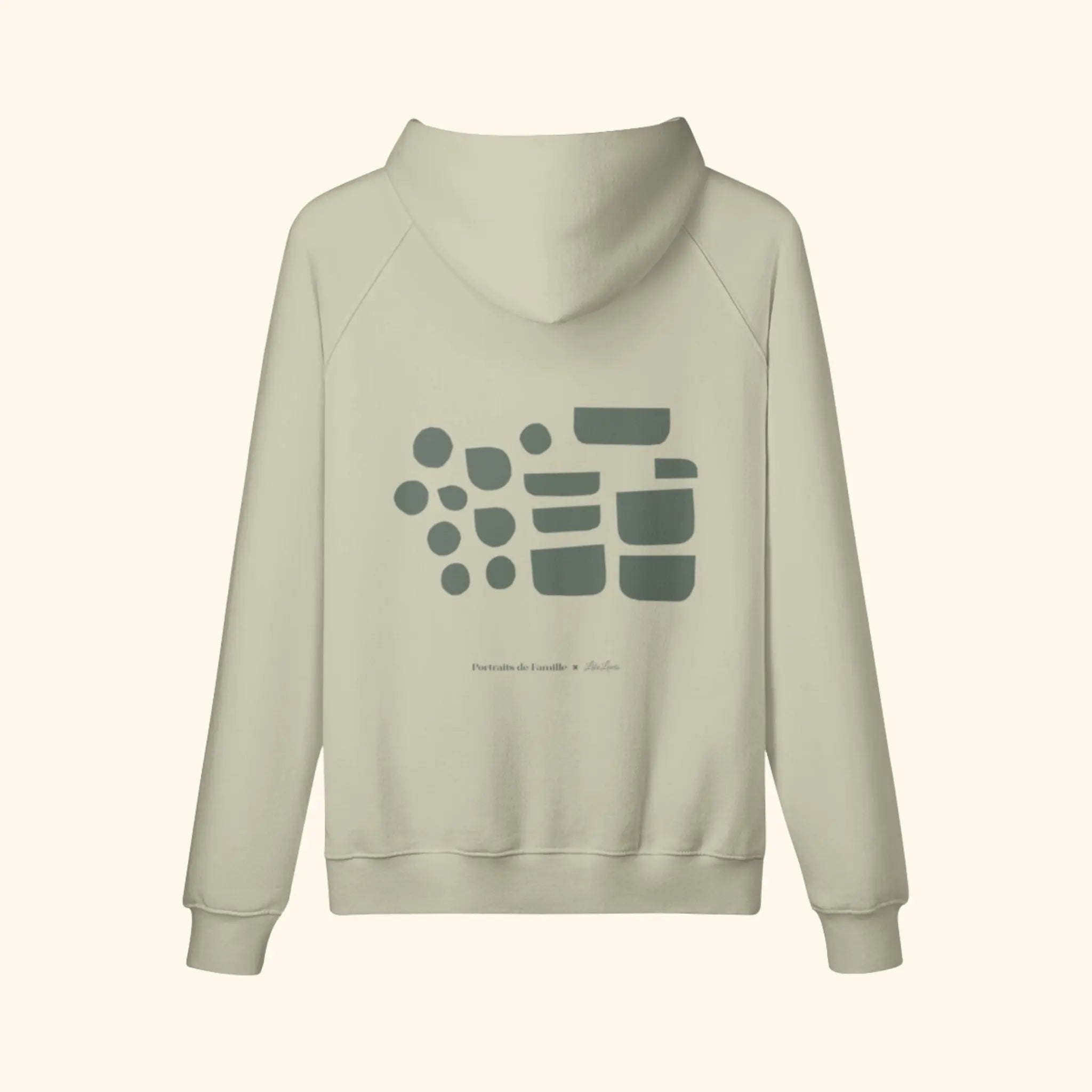 Portraits de Famille The Hoodie Pieces Soft Khaki Heavy Cotton Back