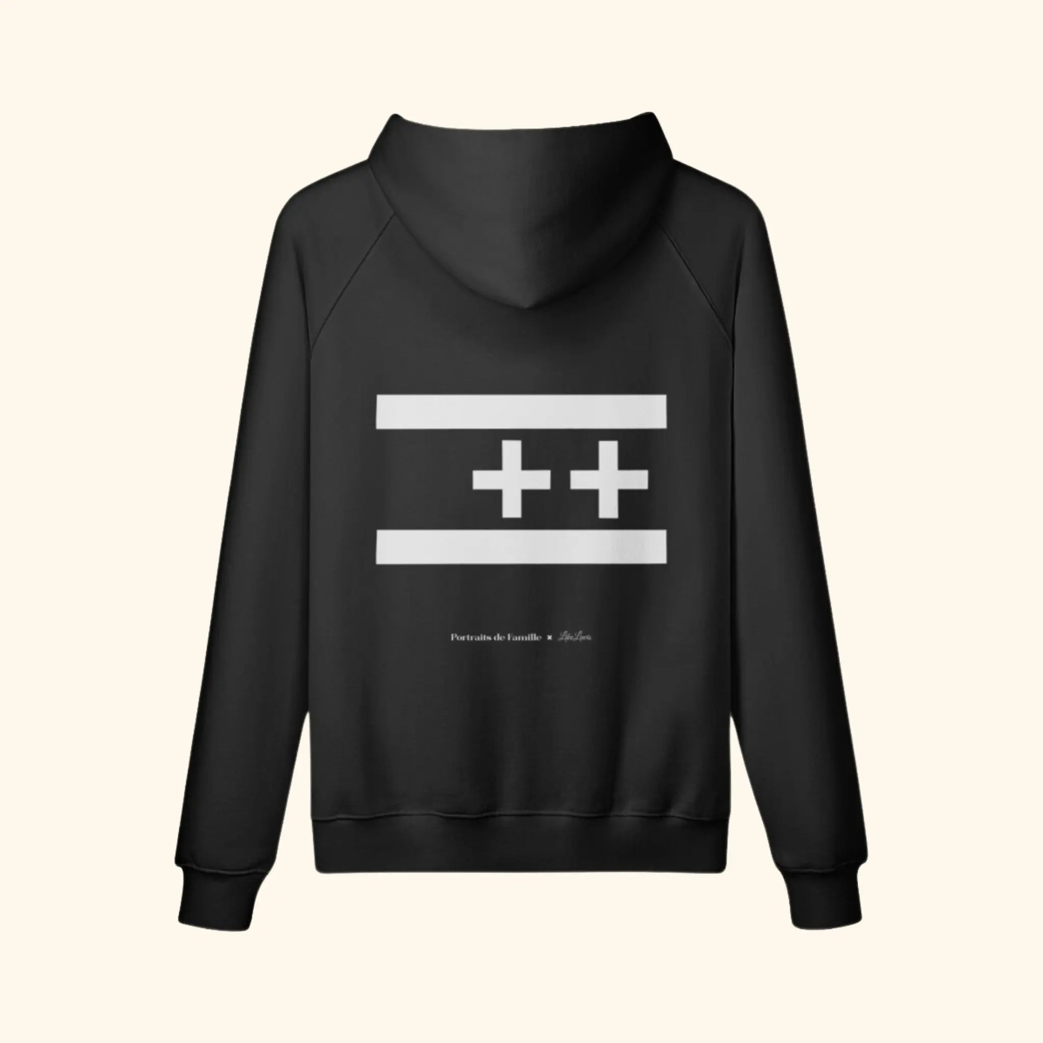 Portraits de Famille The Hoodie Positive Midnight Black Heavy Cotton Back