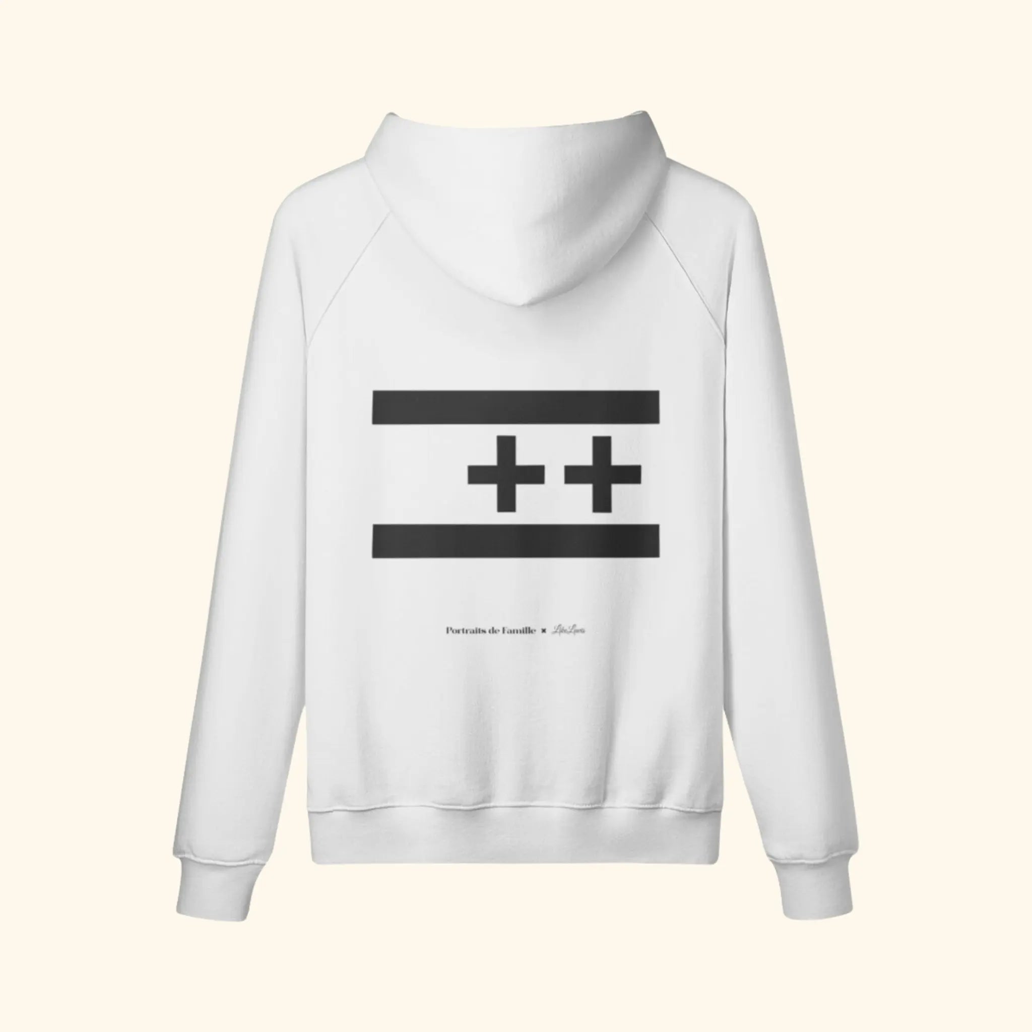 Portraits de Famille The Hoodie Positive Off White Heavy Cotton Back