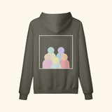 Portraits de Famille The Hoodie Slogan Stone Gray Heavy Cotton Back