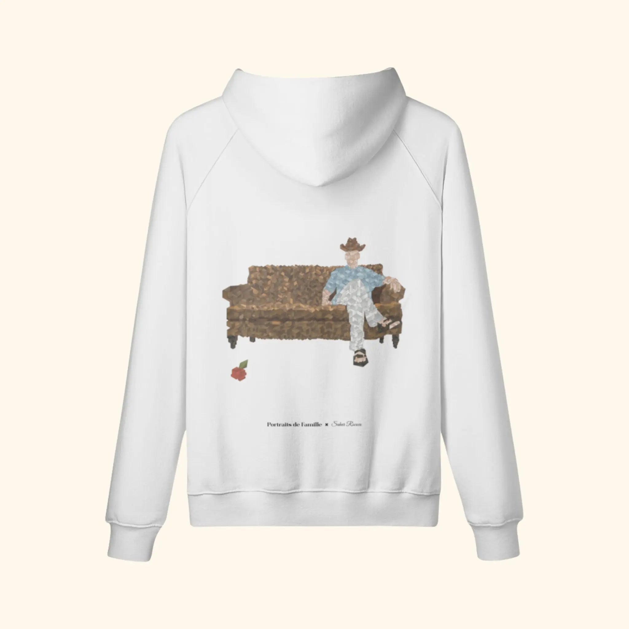 Portraits de Famille The Hoodie Waiting Room Off White Heavy Cotton Back