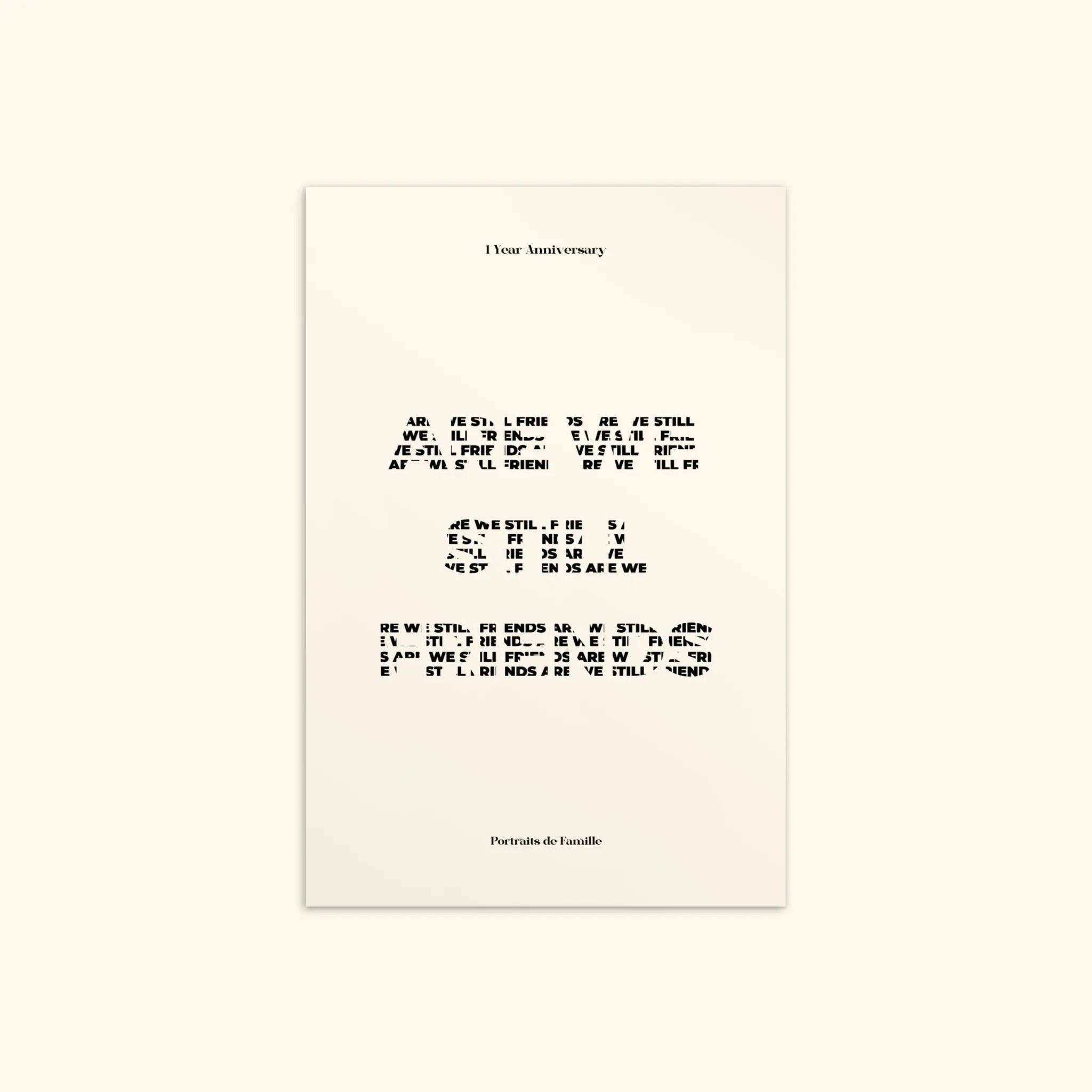 Portraits de Famille Postcard 1 Year Anniversary Matte Paper Front
