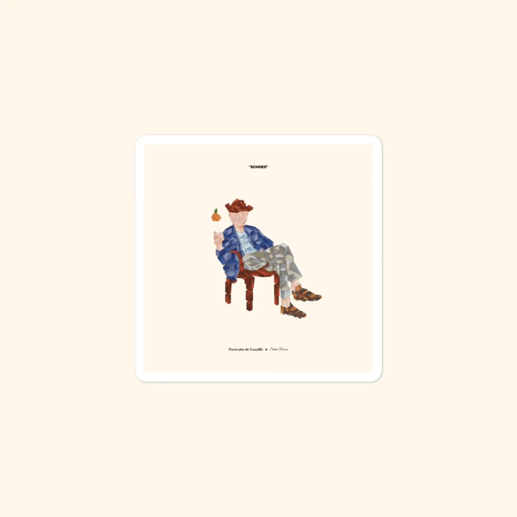 Portraits de Famille The Sticker Catch 3x3 High Opacity Durable Front