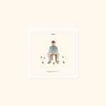 Portraits de Famille The Sticker Falling 3x3 High Opacity Durable Front