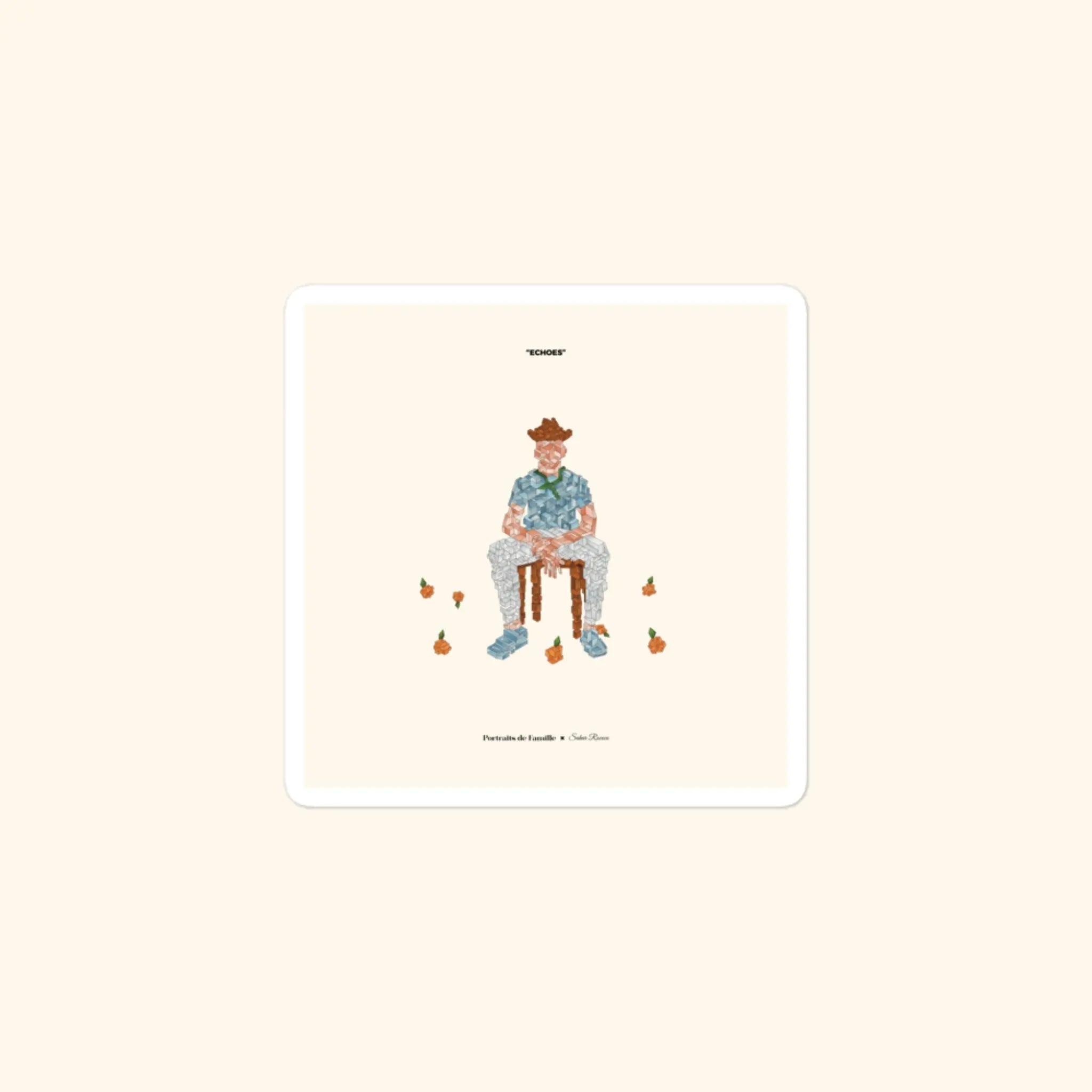 Portraits de Famille The Sticker Falling 3x3 High Opacity Durable Front