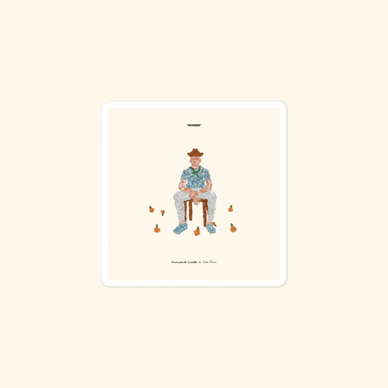 Portraits de Famille The Sticker Falling 3x3 High Opacity Durable Front