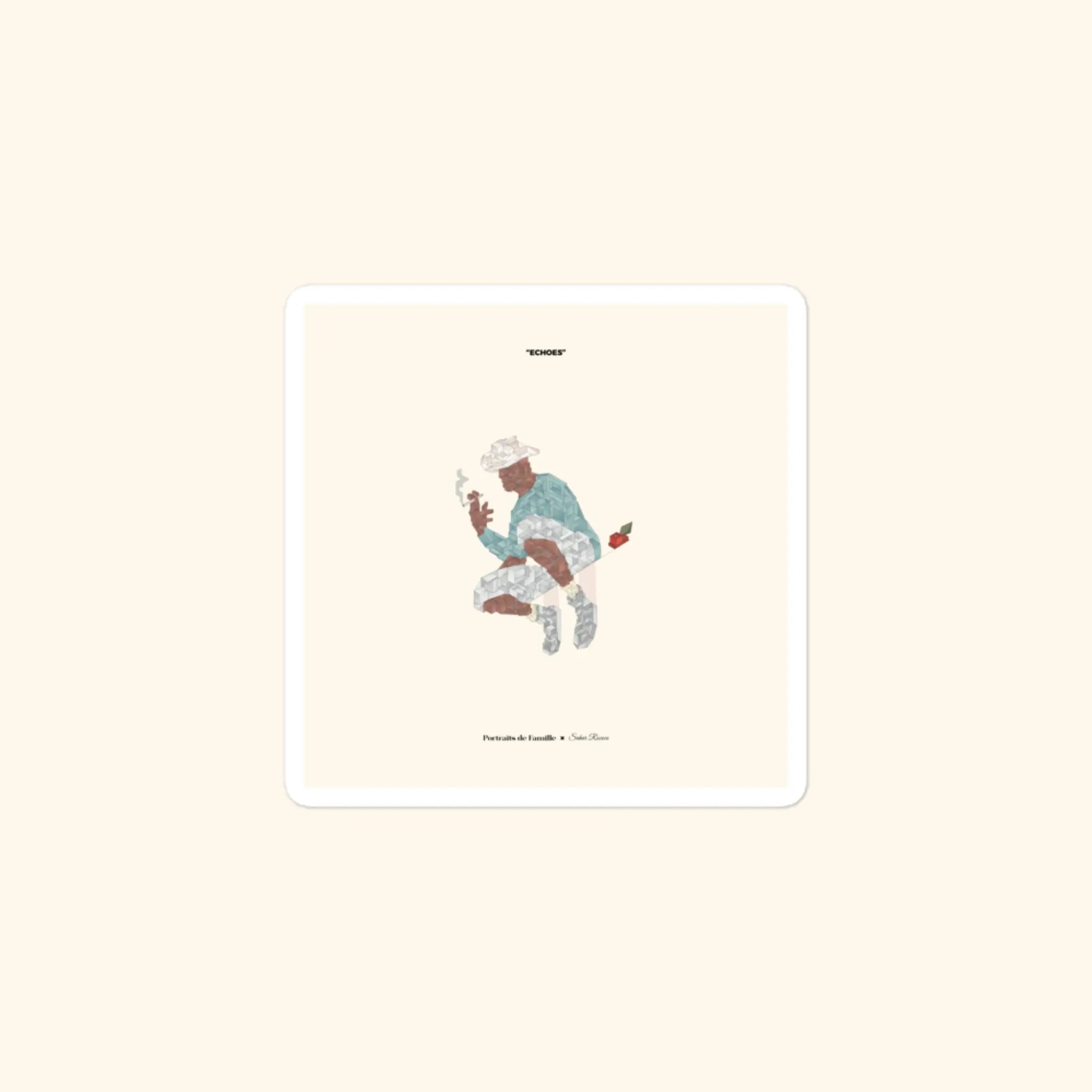 Portraits de Famille The Sticker Fly Away 3x3 High Opacity Durable Front