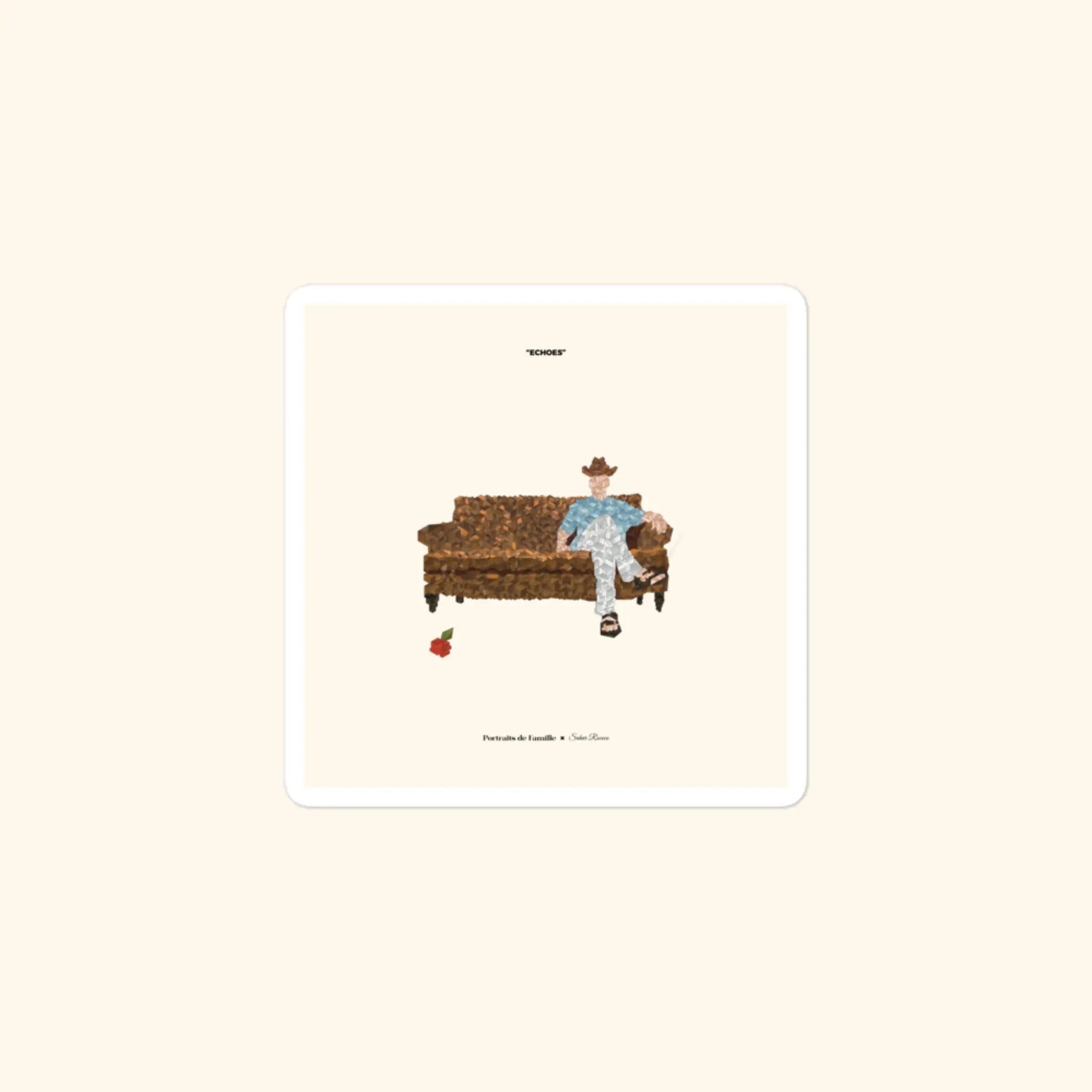 Portraits de Famille The Sticker Waiting Room 3x3 High Opacity Durable Front