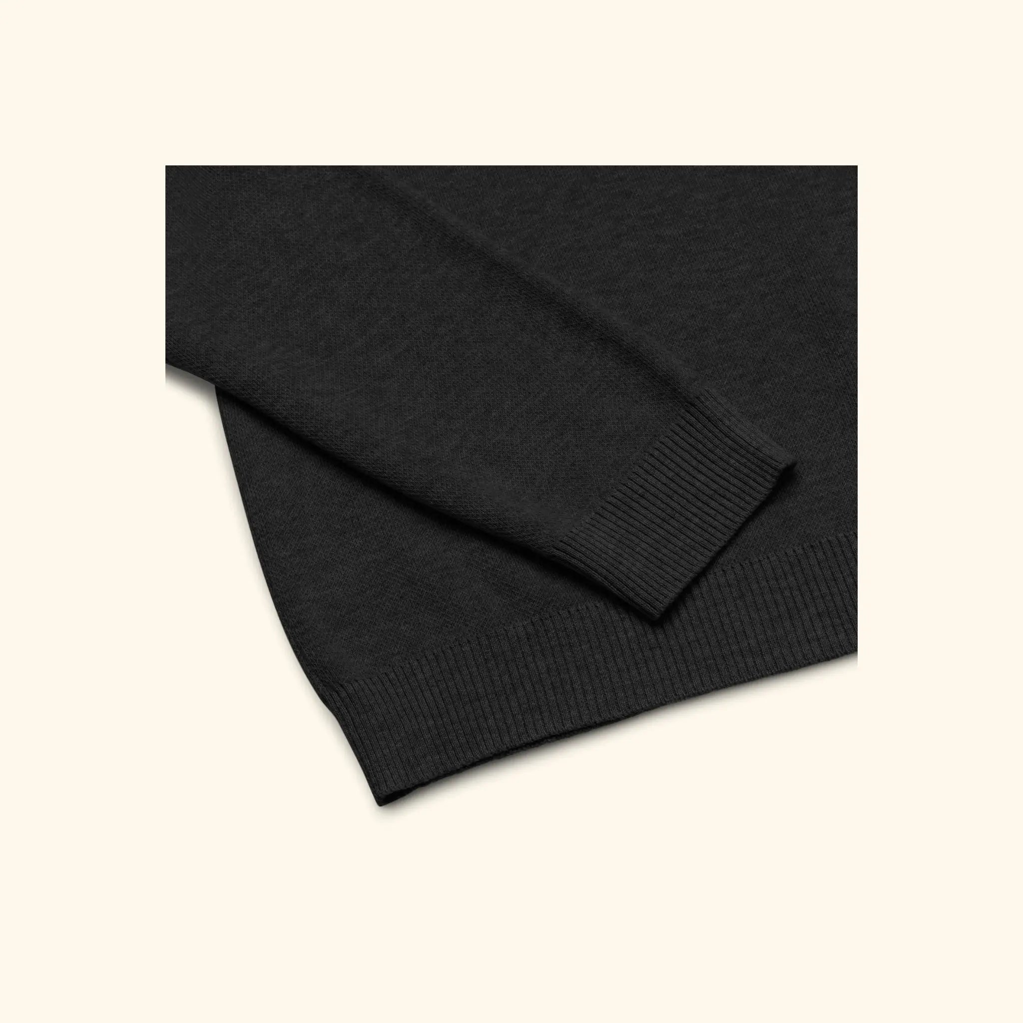 Portraits de Famille The Sweater Question Midnight Black Heavy Cotton Above