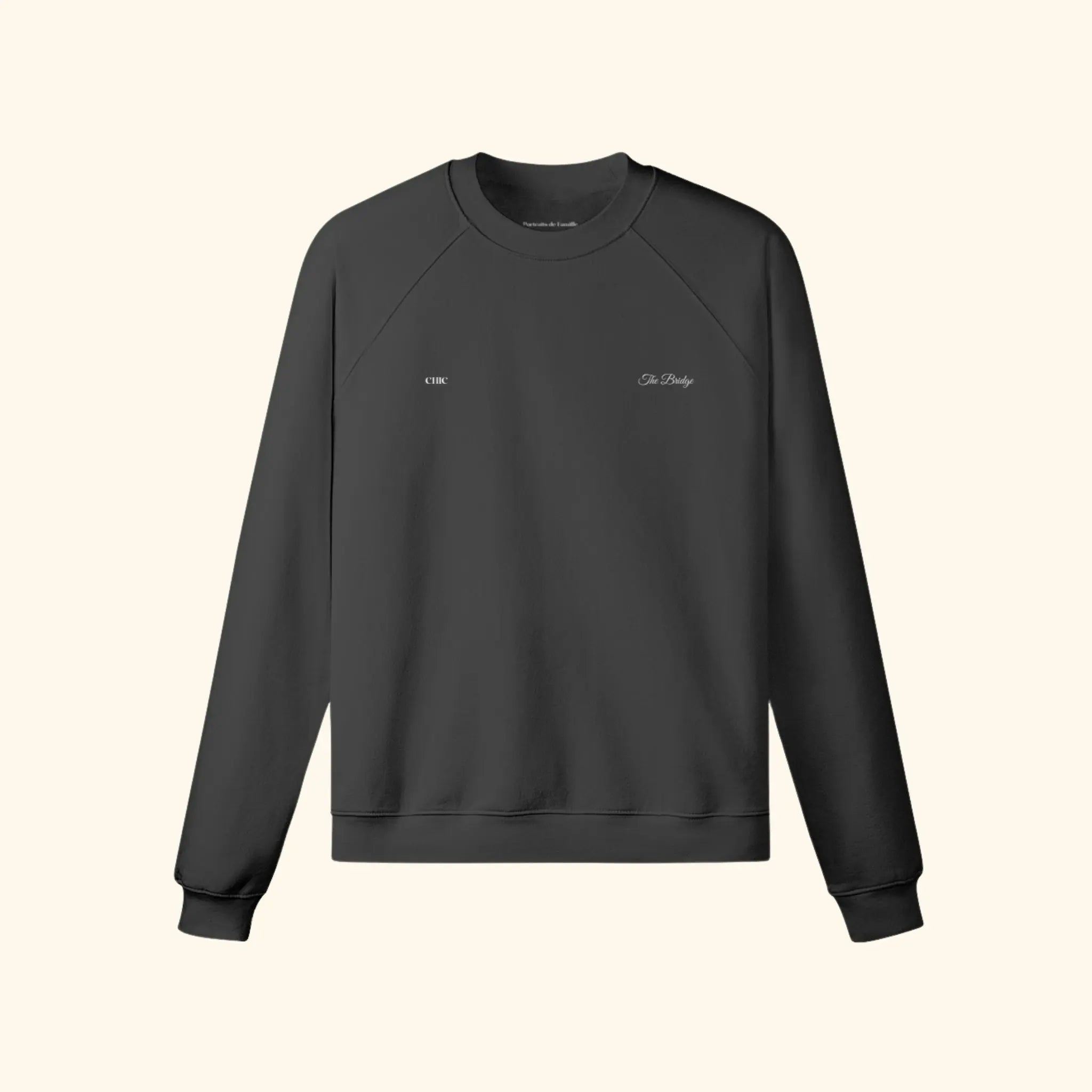 Portraits de Famille The Sweatshirt Bridge Midnight Black Heavy Cotton Front