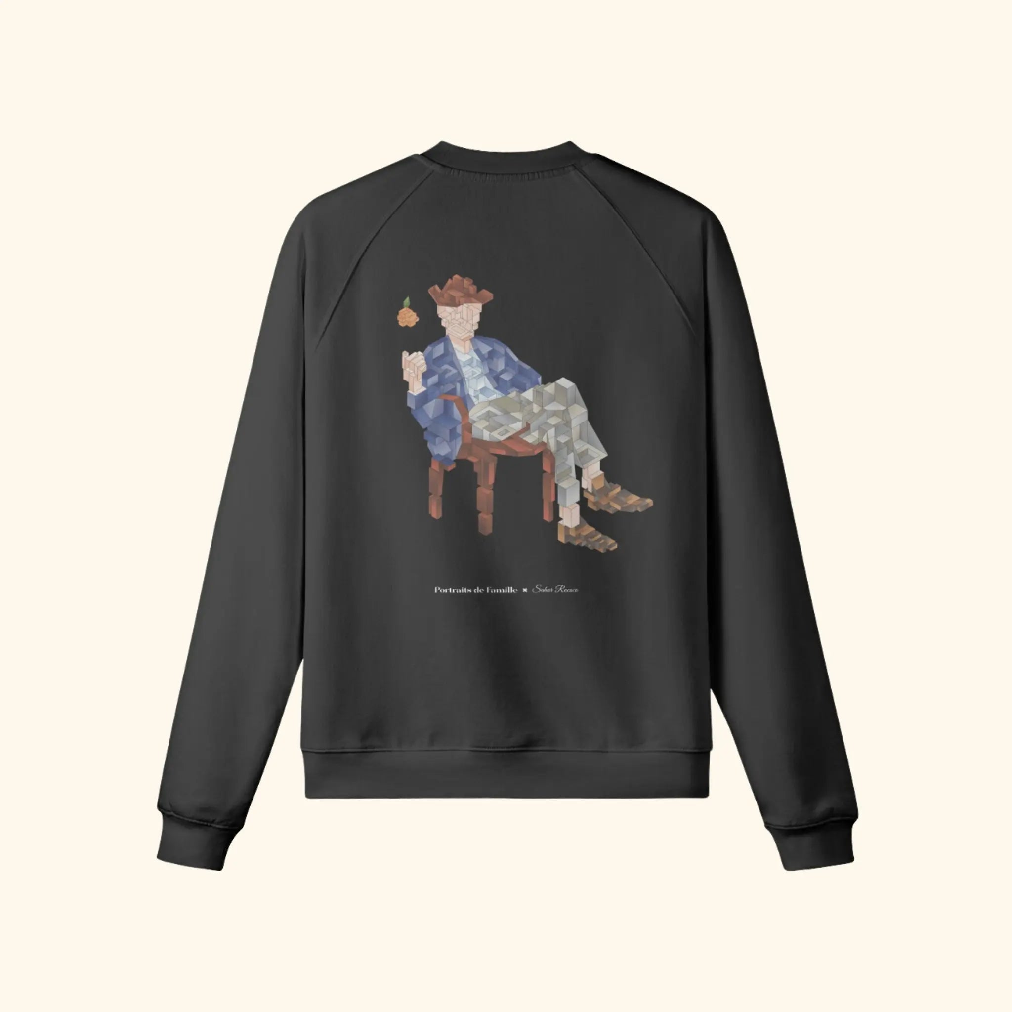 Portraits de Famille The Sweatshirt Catch Midnight Black Heavy Cotton Back