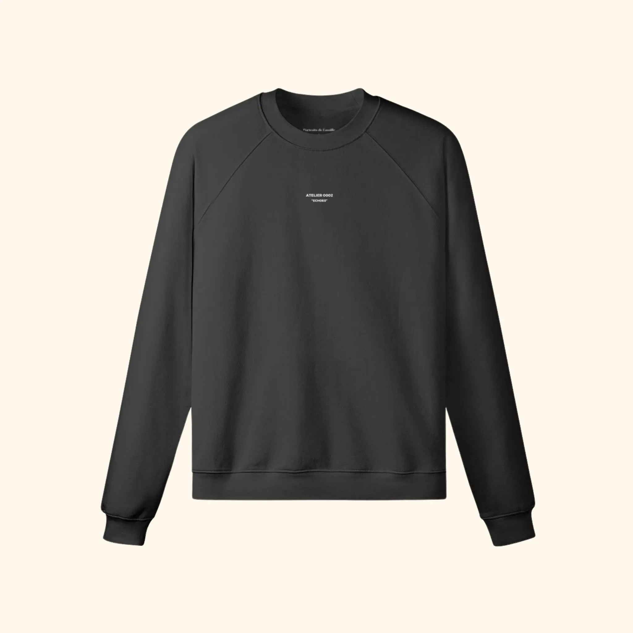 Portraits de Famille The Sweatshirt Catch Midnight Black Heavy Cotton Front