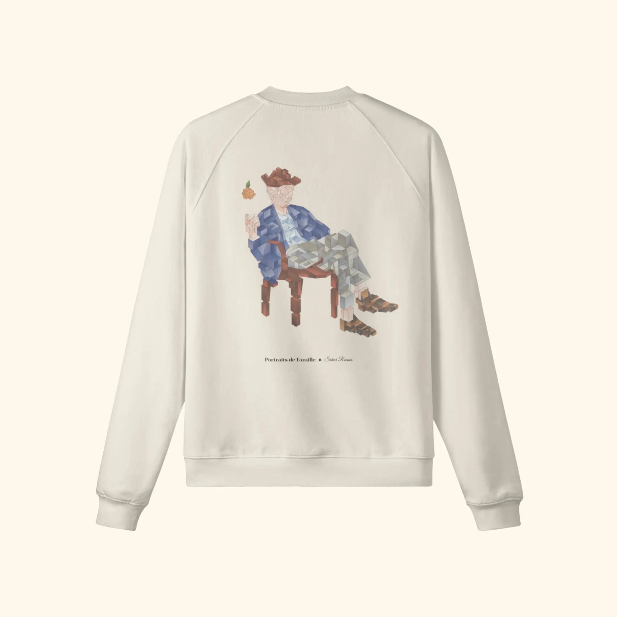 Portraits de Famille The Sweatshirt Catch Pastel Beige Heavy Cotton Back