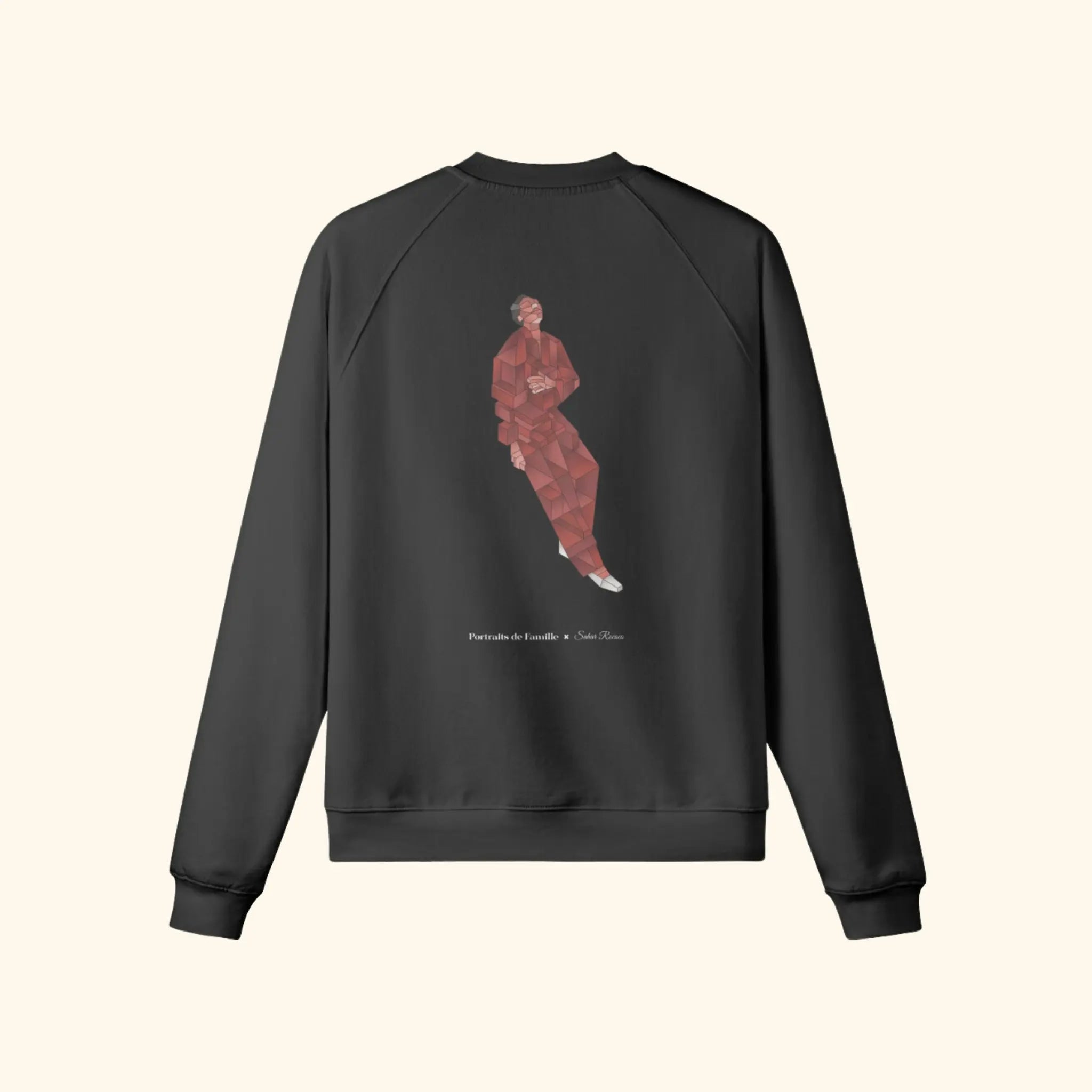 Portraits de Famille The Sweatshirt Discomfort Midnight Black Heavy Cotton Back