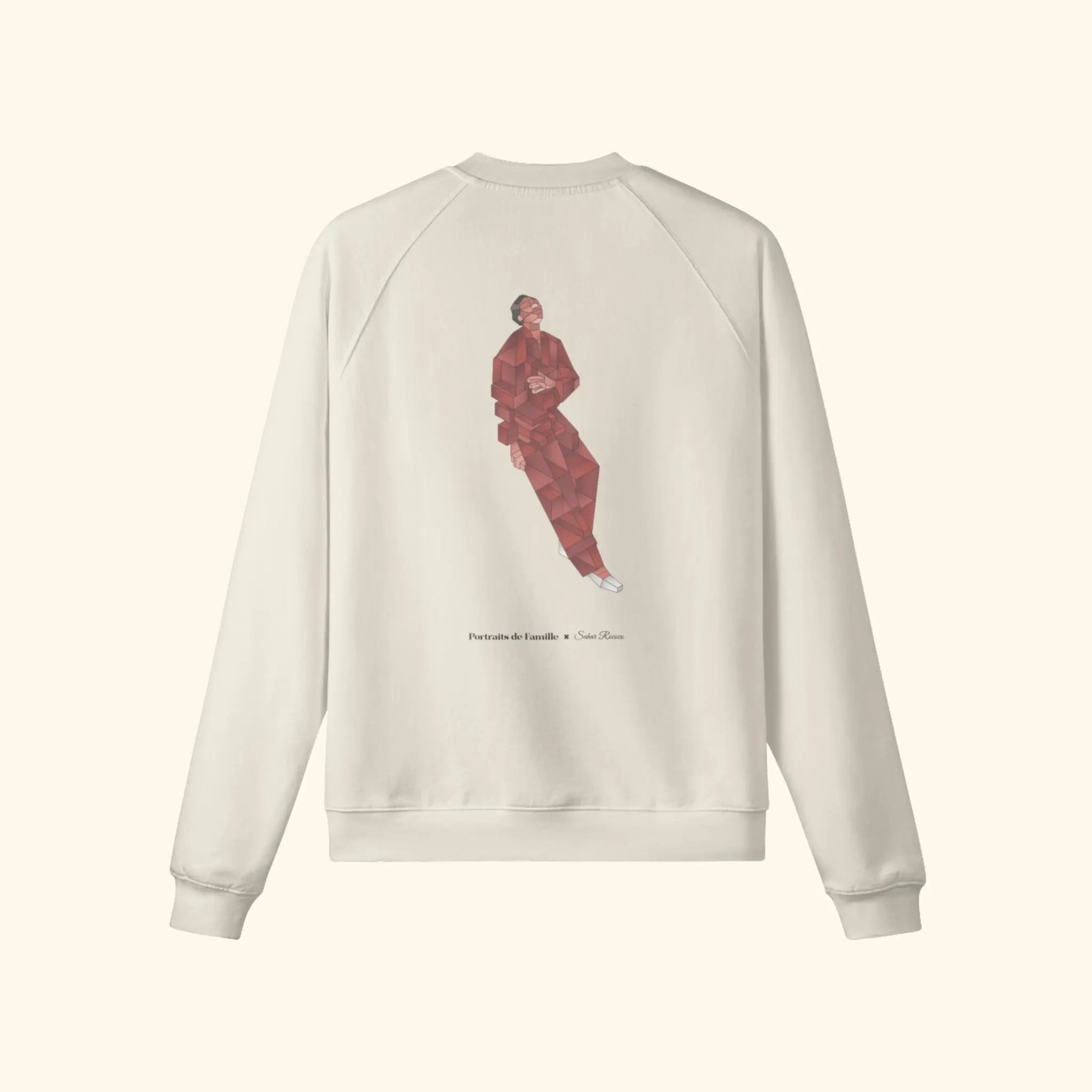 Portraits de Famille The Sweatshirt Discomfort Pastel Beige Heavy Cotton Back