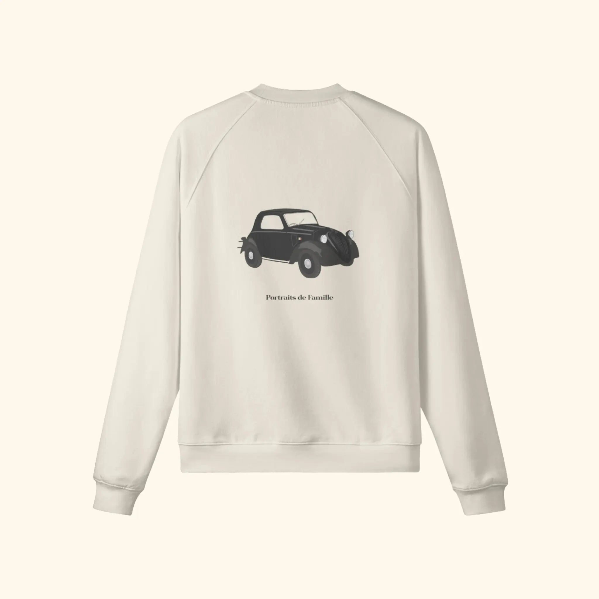 Portraits de Famille The Sweatshirt Drive Pastel Beige Heavy Cotton Back