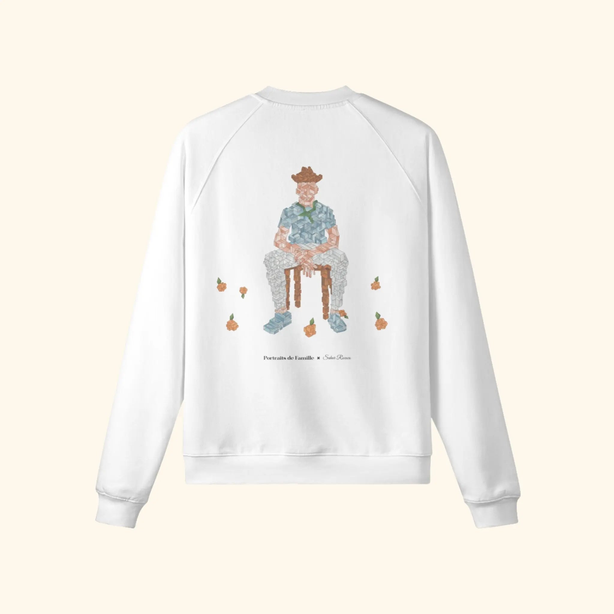 Portraits de Famille The Sweatshirt Falling Off White Heavy Cotton Back
