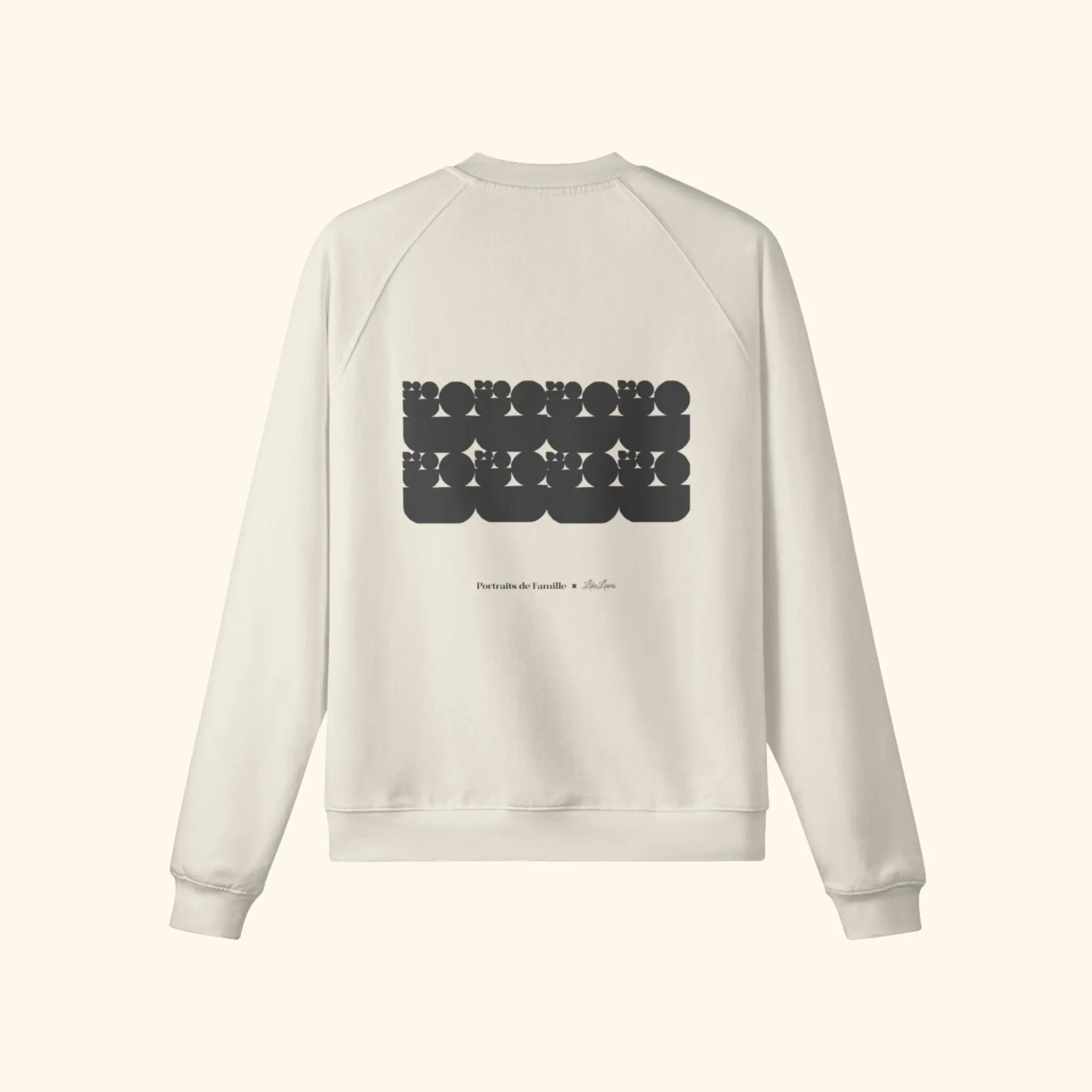 Portraits de Famille The Sweatshirt Family Pastel Beige Heavy Cotton Back