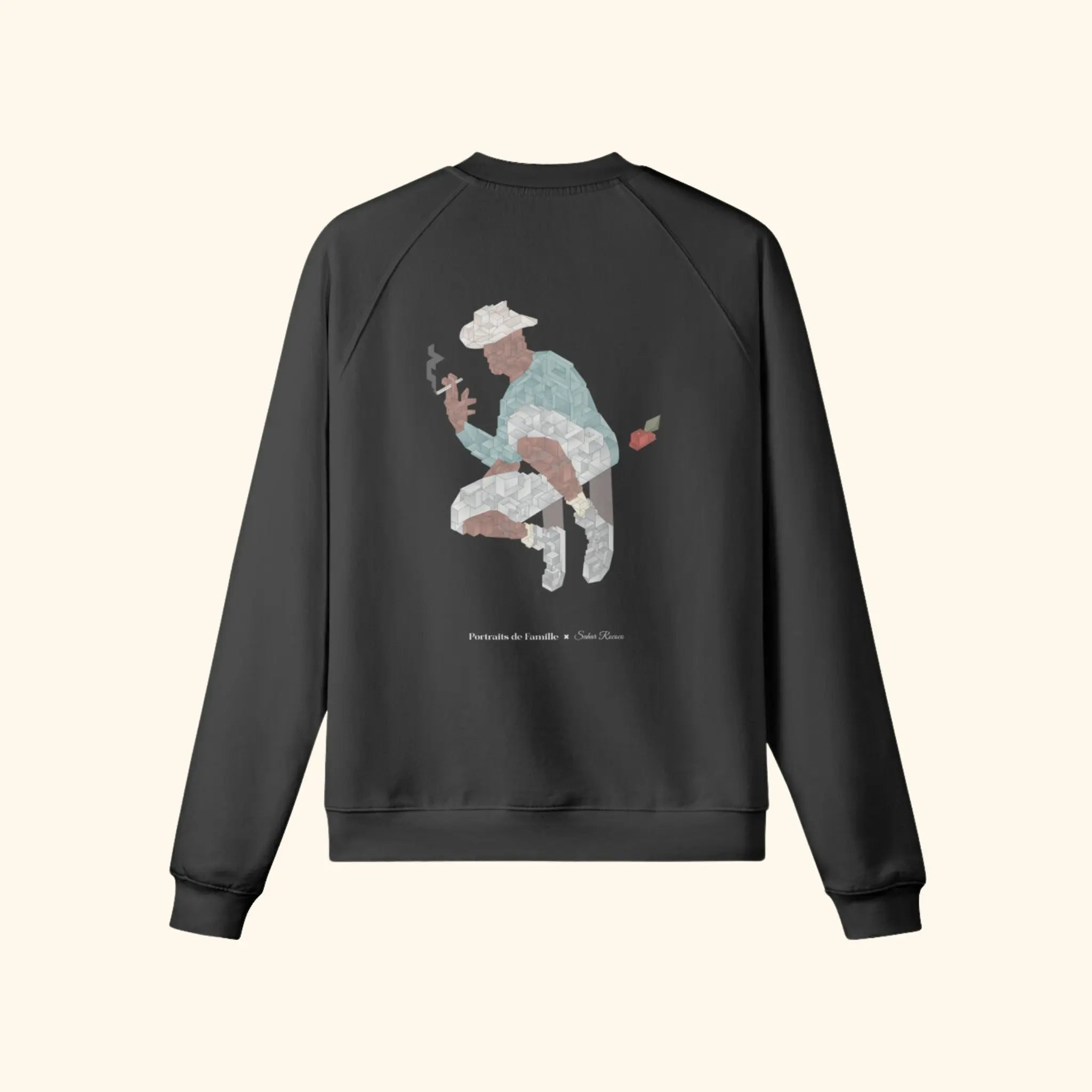 Portraits de Famille The Sweatshirt Fly Away Midnight Black Heavy Cotton Back