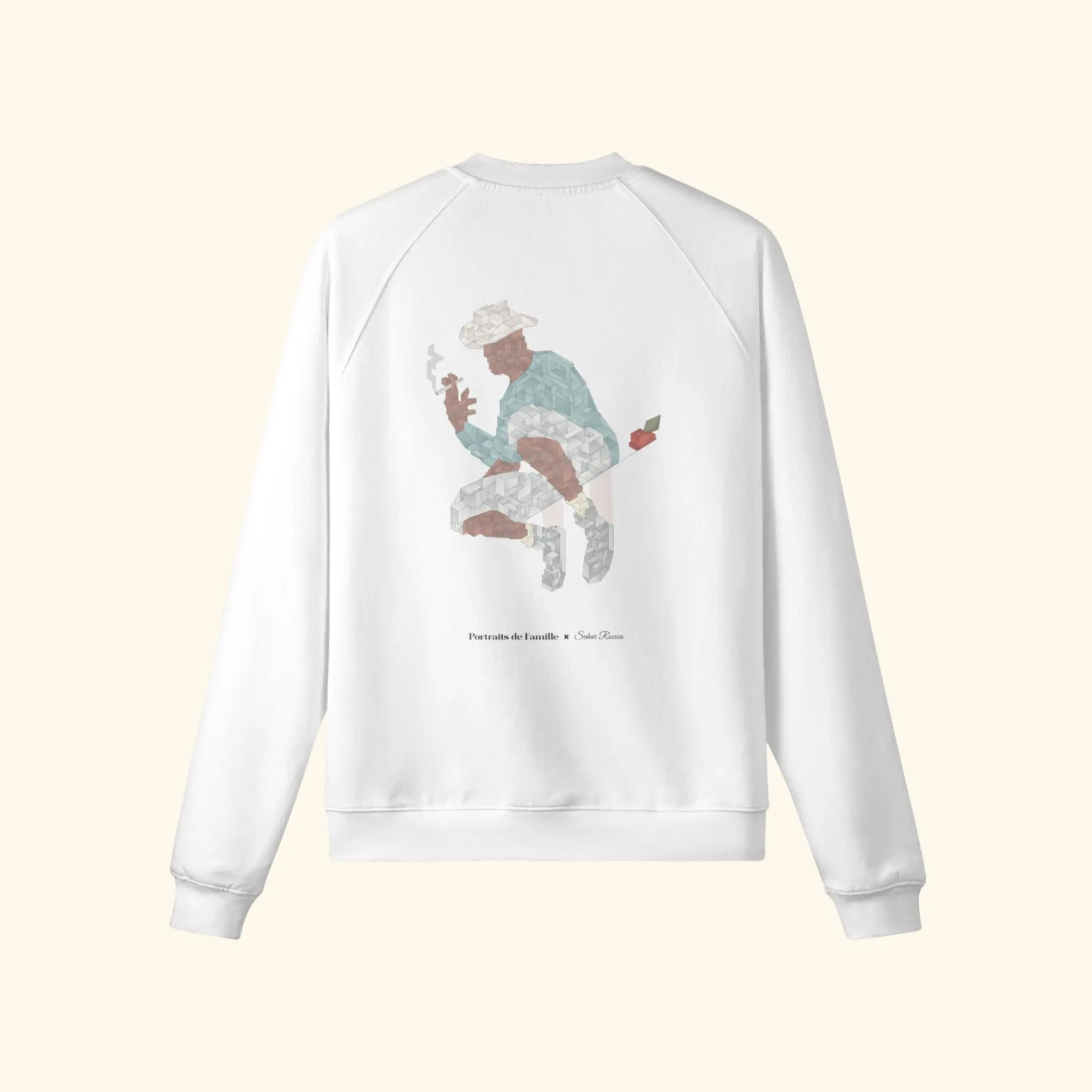 Portraits de Famille The Sweatshirt Fly Away Off White Heavy Cotton Back