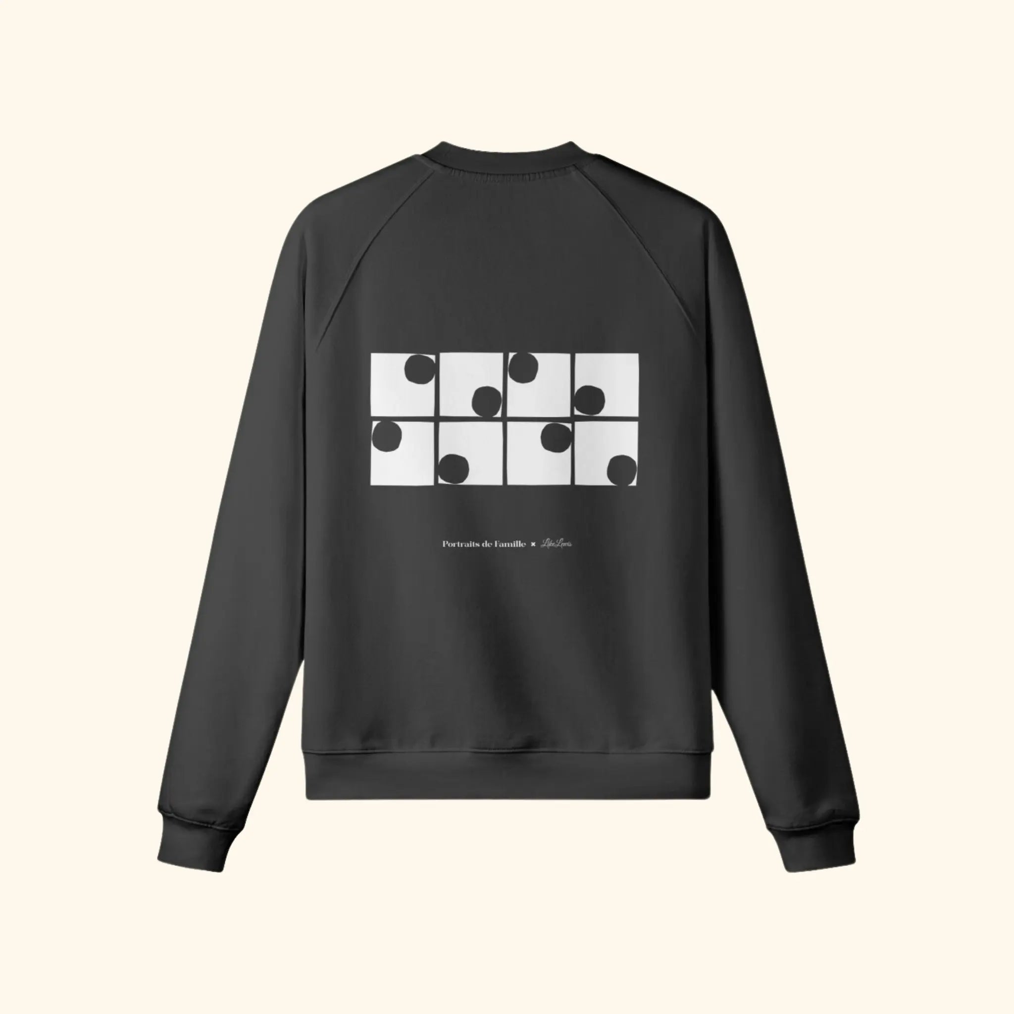 Portraits de Famille The Sweatshirt Friends Midnight Black Heavy Cotton Back